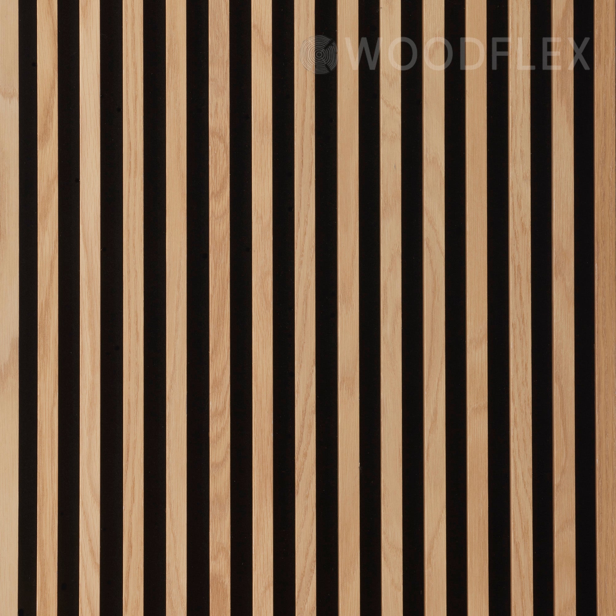 WOODFLEX Flexible Acoustic Battened Wood Slat Panel - 3-Sided Full Wrap Oak Veneer - 2700mm x 600mm - Soundproof Wall Paneling for Home Theater, Office & Studio