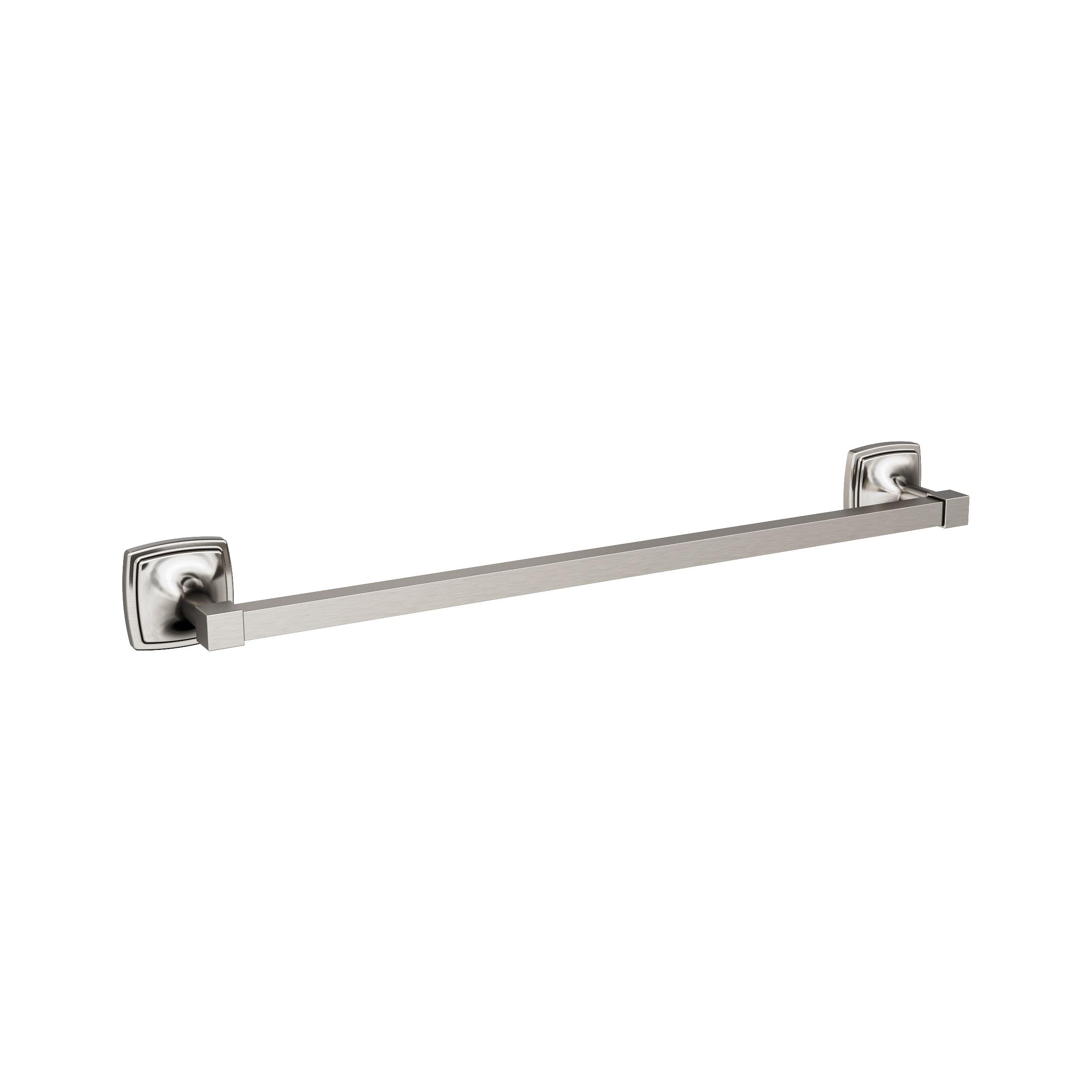 Amerock Brushed Nickel Stature 18-Inch Towel Bar Set - 4-Piece Bathroom Accessories for Modern Homes (457mm, Wall-Mounted, Spa-Style Luxury) - Perfect for Guest Bathrooms, Master Suites & Spa Retreats