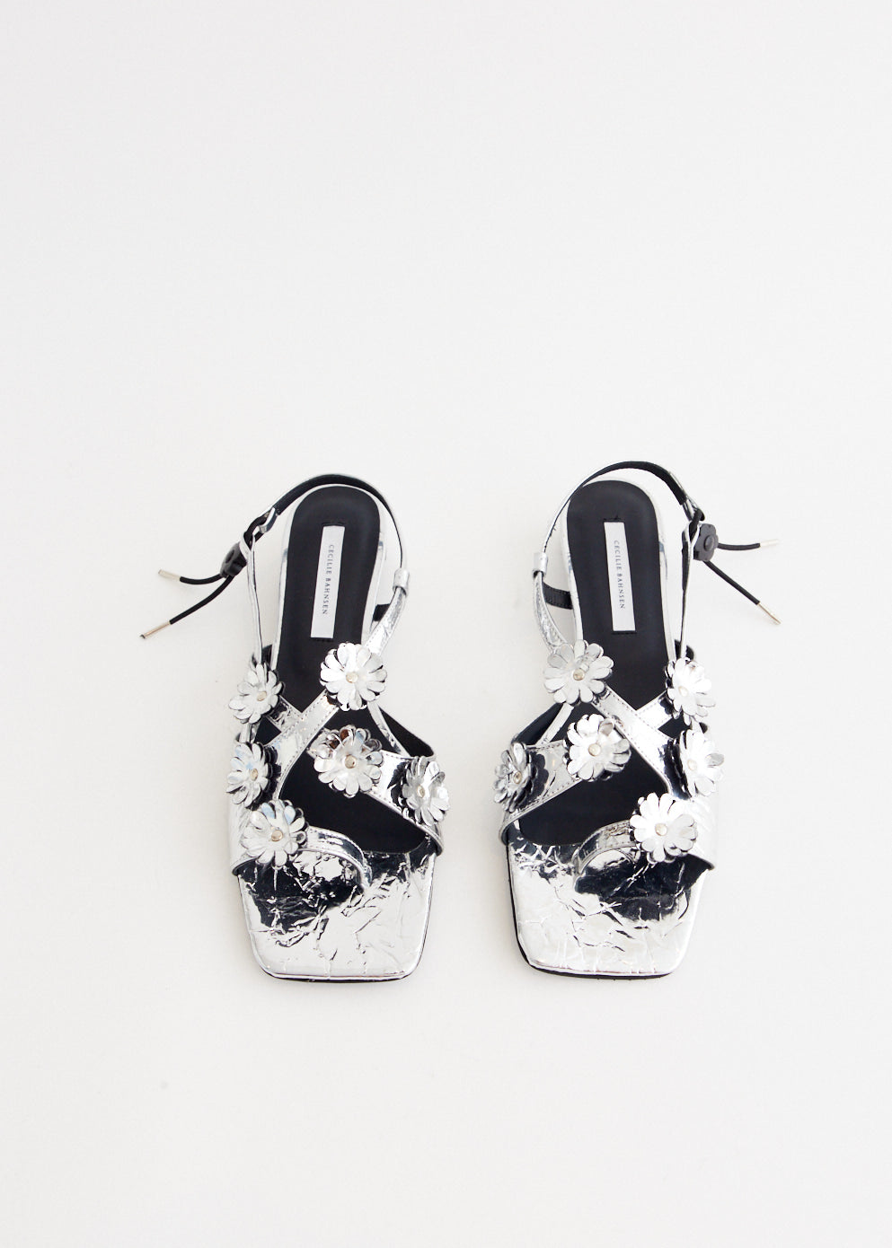 Arna Women's Crinkle Mirror Silver Sandals - Size 4 (24Ftw30020 Sil) | Comfortable Summer Shoes for Beach, Party & Casual Wear