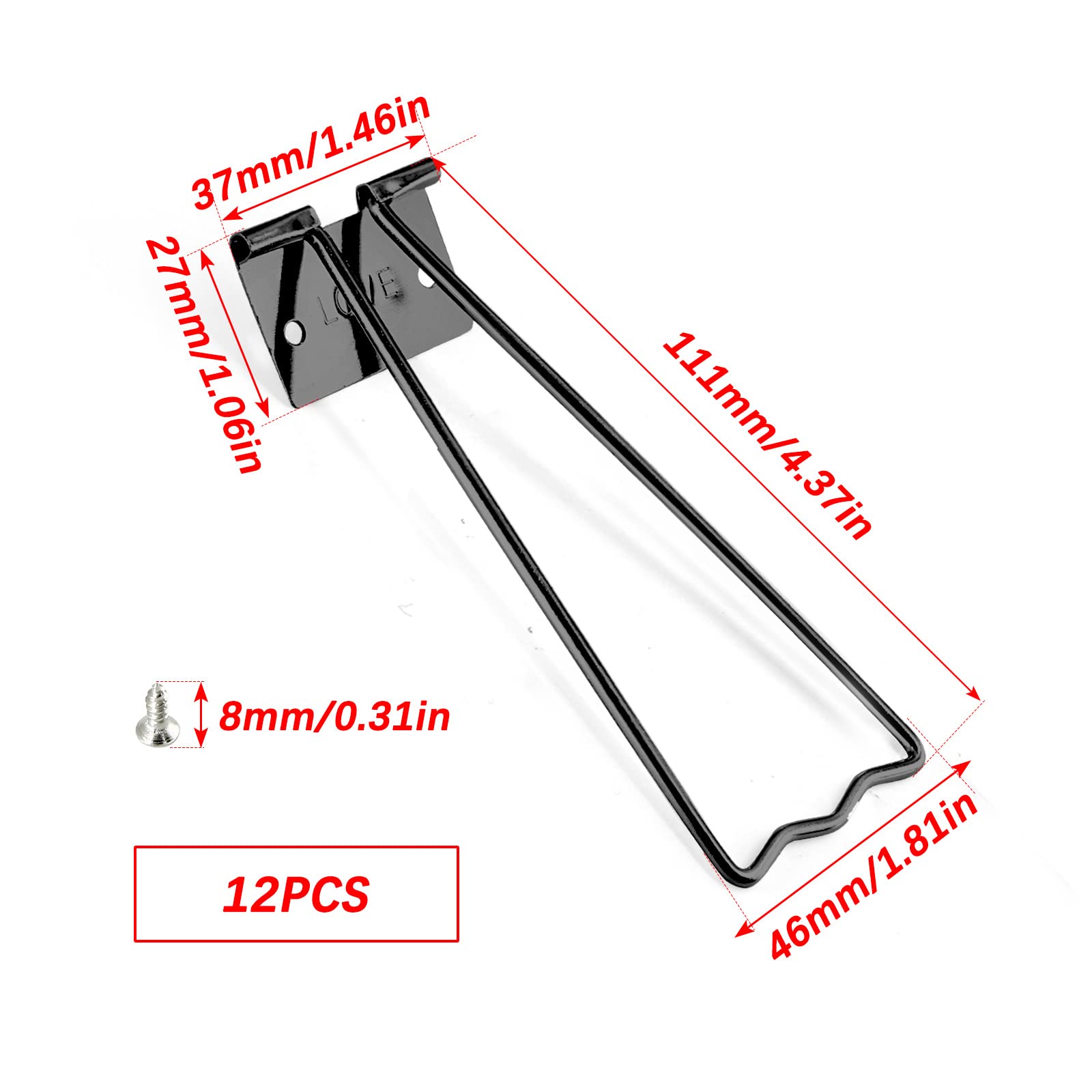 12Pcs Black Iron Easel Backs for Picture Frames - 111mm/4.37
