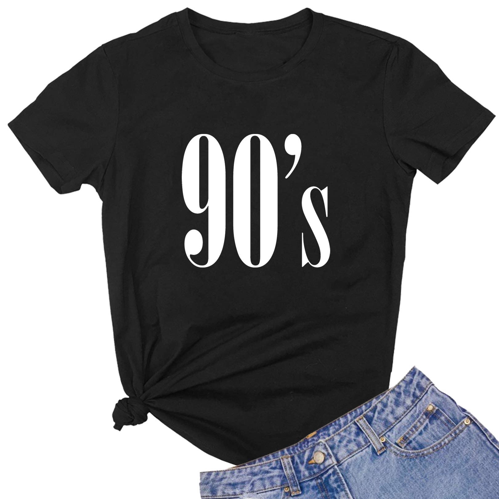 LOOKFACE Women's Cute Graphic T-Shirt for Teen Girls | Junior Tops | Trendy Casual Tee for School, Shopping & Everyday Wear