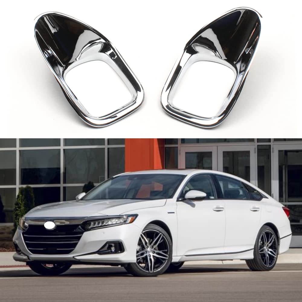 Alwaysteczon Chrome Front Bumper Fog Light Cover Trim for 2022 Honda Accord - Exterior Car Accessories & Decorative Stickers | Enhance Style & Night Visibility for City Driving & Car Shows