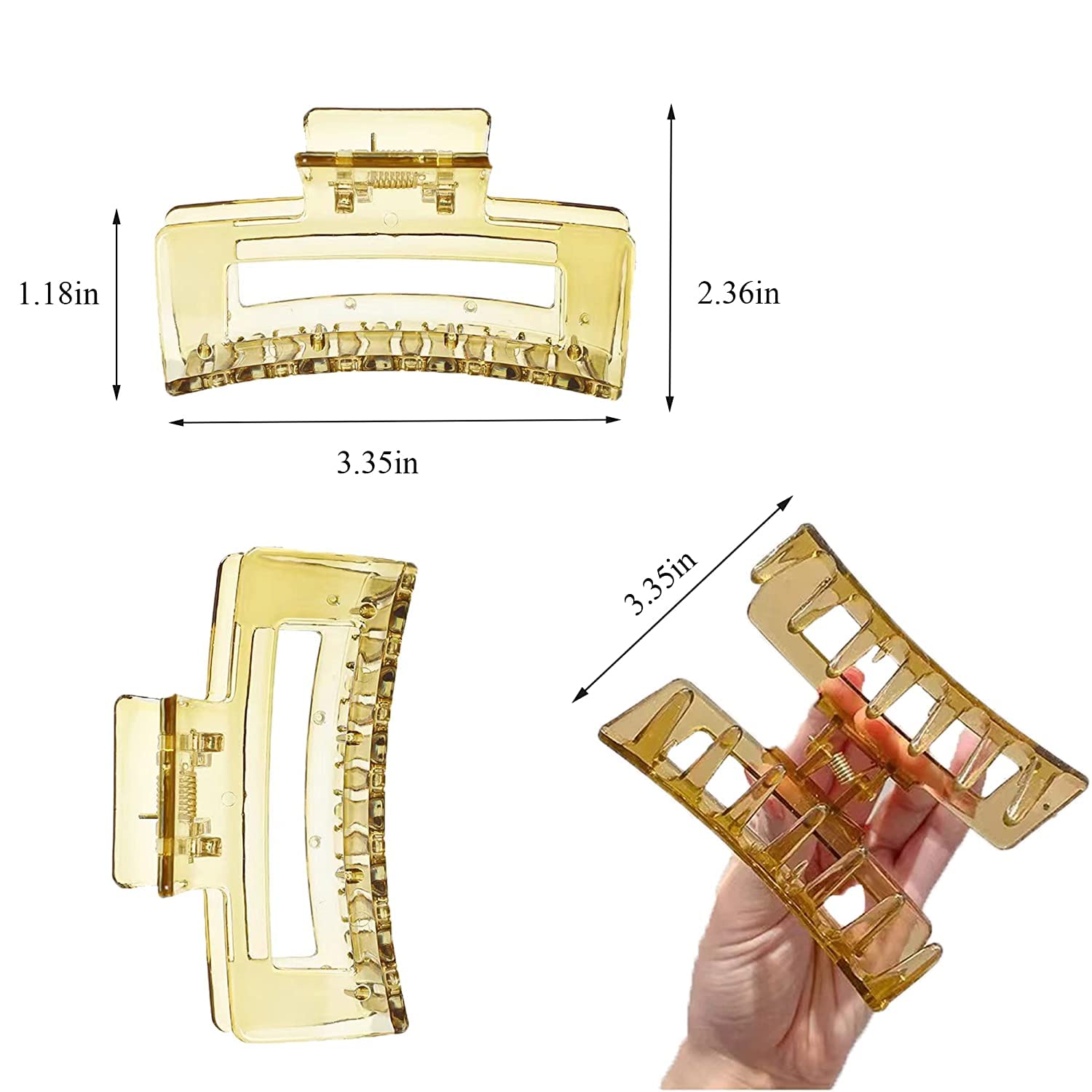 EPARTY Acrylic Jelly Hair Clips for Women - Strong Hold Claw Clips for Thick & Thin Hair - Cute Black Hair Accessories - Perfect Gift for Girls & Women (Great for School, Work, Parties & Everyday Use)