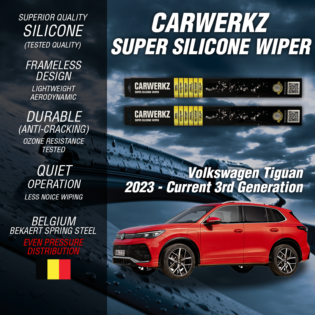 Premium Silicone Windshield Wipers for 2023 Volkswagen Tiguan (3rd Gen) - All-Weather Performance, Quiet & Streak-Free Cleaning - Perfect for Rain, Snow & Highway Driving