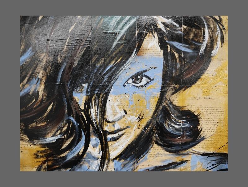 Dark And Darker 140cm x 100cm Book Club Series Gold Blue Nude Art Print - Premium Canvas Wall Decor for Living Room, Bedroom & Office