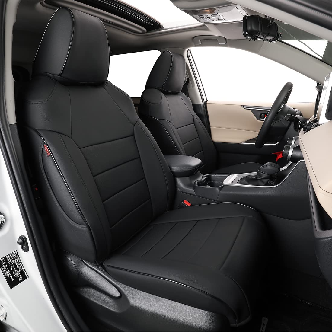 Premium Leather Car Seat Covers for Toyota Corolla 2020-2025 Models (SE, Nightshade, SE Apex, XSE, FX) - Custom Fit Full Set in Black - Perfect for Daily Commuting & Road Trips