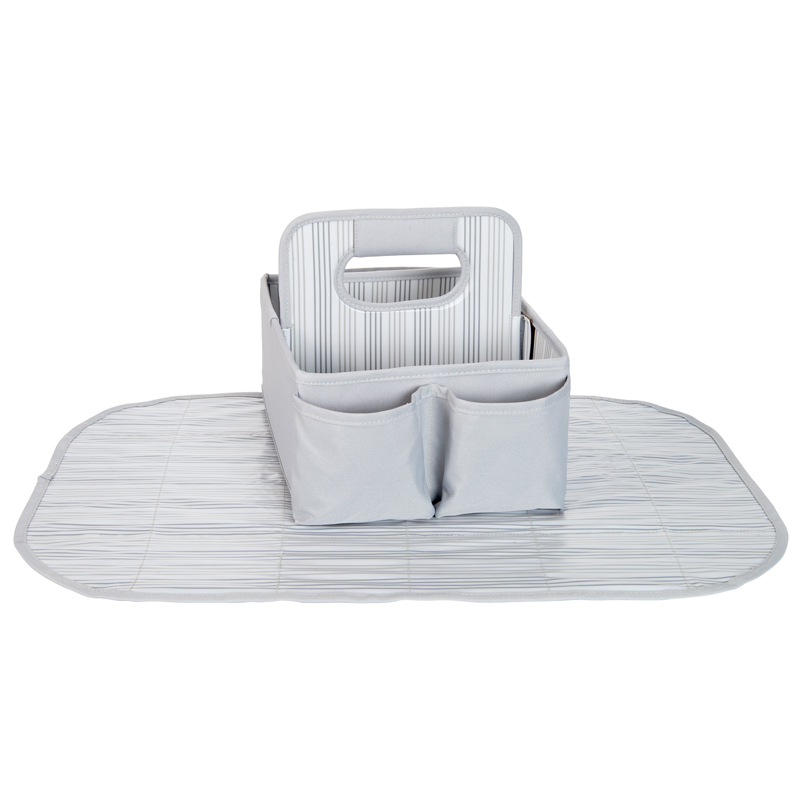 Munchkin SaraBear Diaper Organizer - Grey | Baby Changing Station with Storage Pockets | Perfect for Nursery, Daycare & Travel