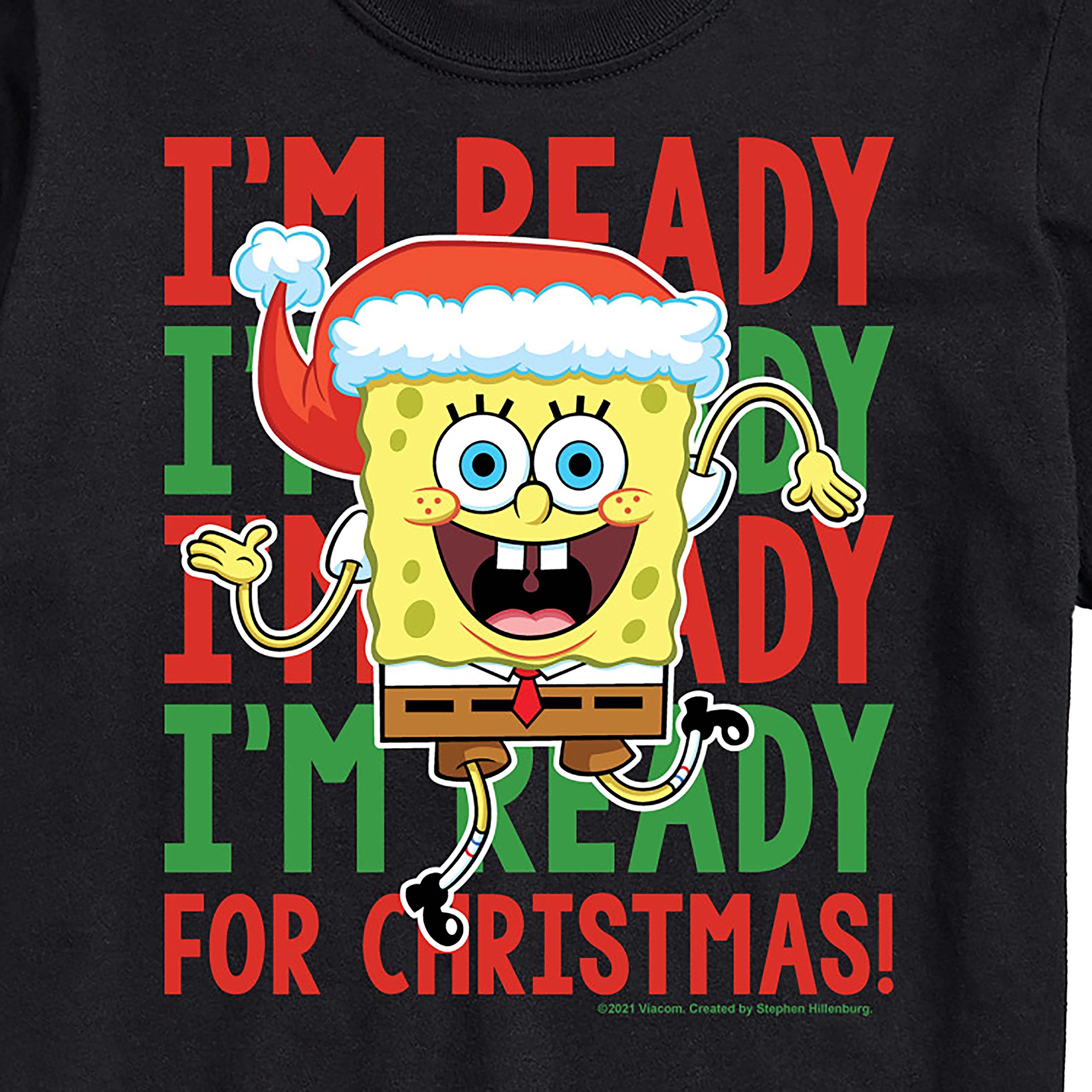 Spongebob Squarepants Christmas Graphic T-Shirt for Men - Funny Holiday Short Sleeve Tee - Perfect for Christmas Parties & Gifts