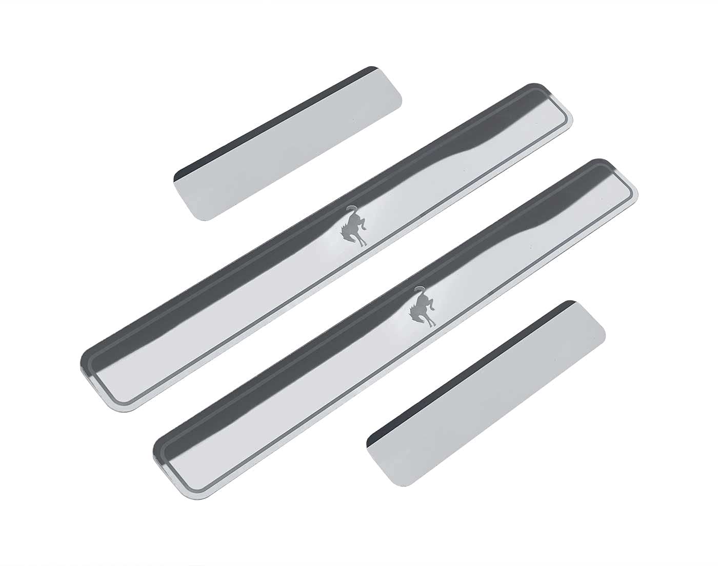 Blue Oval Industries OEM Polished Front & Rear Door Sill Step Plates for 2021-2024 Ford Bronco Sport - Durable Protection & Style Upgrade for Off-Road Adventures & Daily Driving