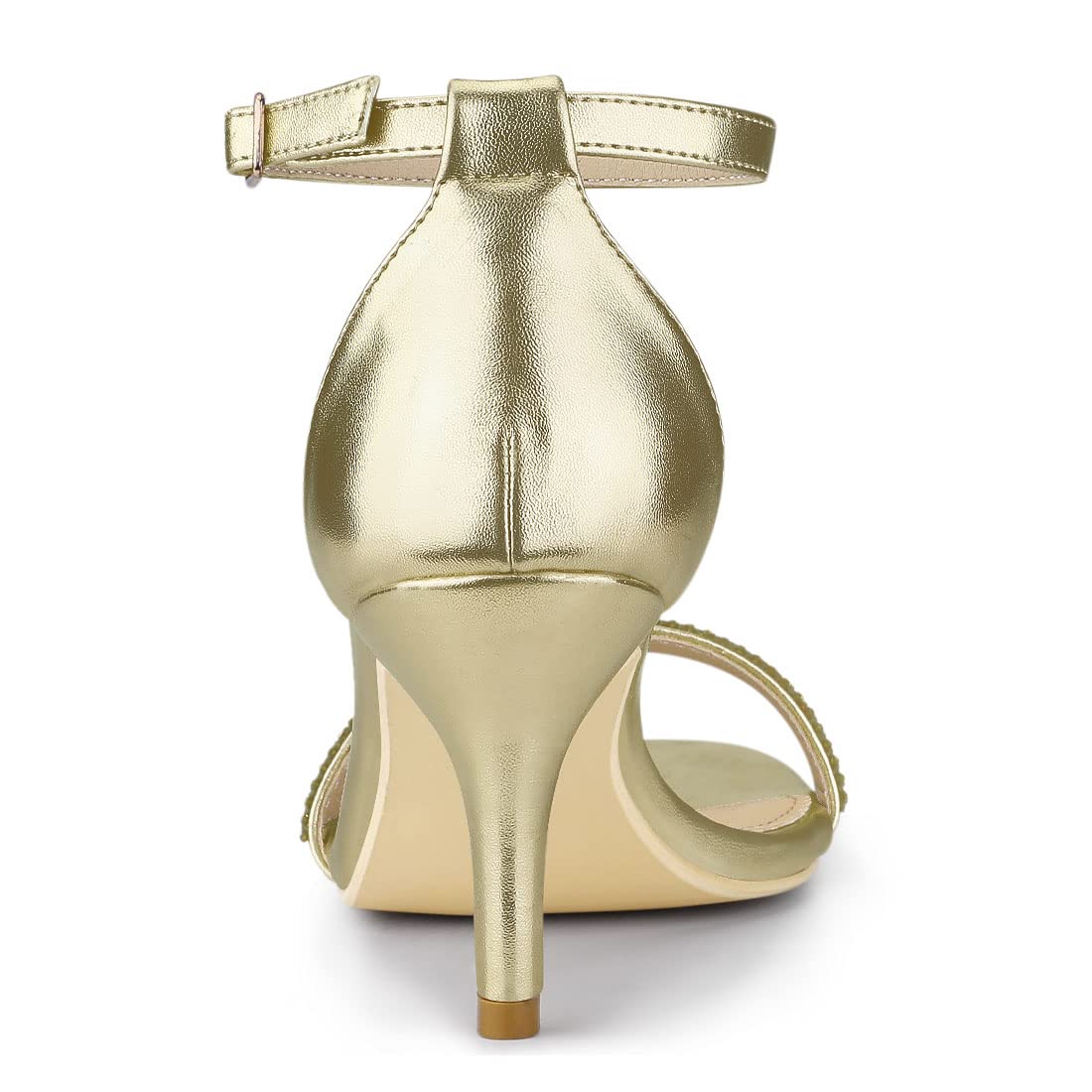 Allegra K Women's Rhinestone Stiletto Heels Ankle Strap Sandals - Elegant Party Shoes for Weddings, Prom & Evening Events