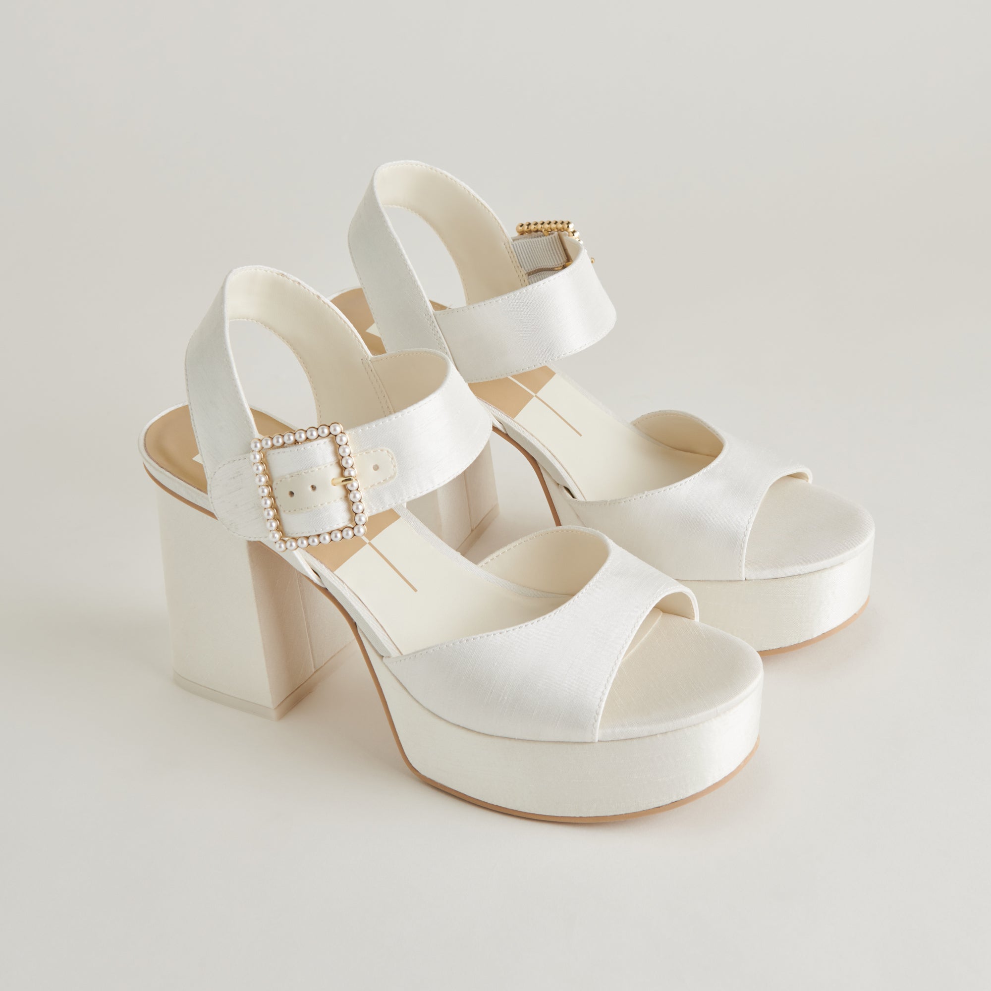 BOBBY Women's White Pearl Embellished High Heels - Elegant Wedding, Party & Evening Dress Shoes for Special Occasions