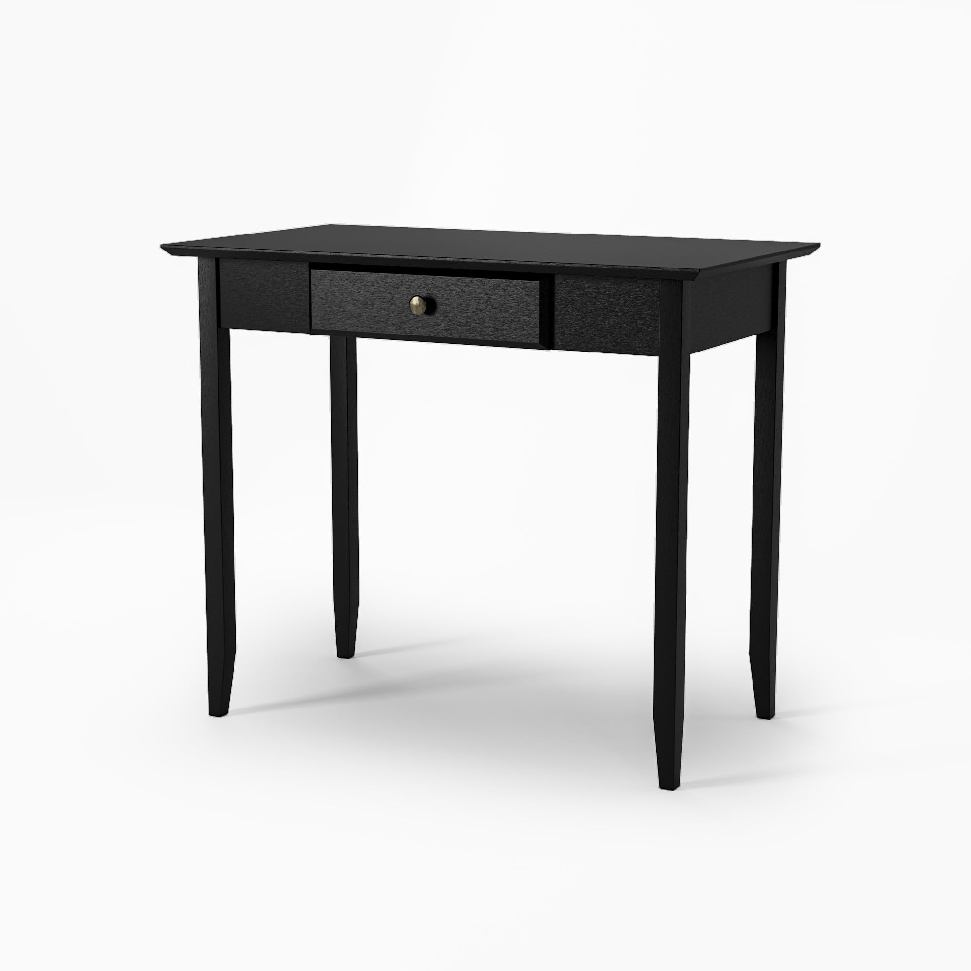Camaflexi Black Shaker Writing Desk with One Drawer - Compact Home Office Desk for Small Spaces, Study & Work from Home