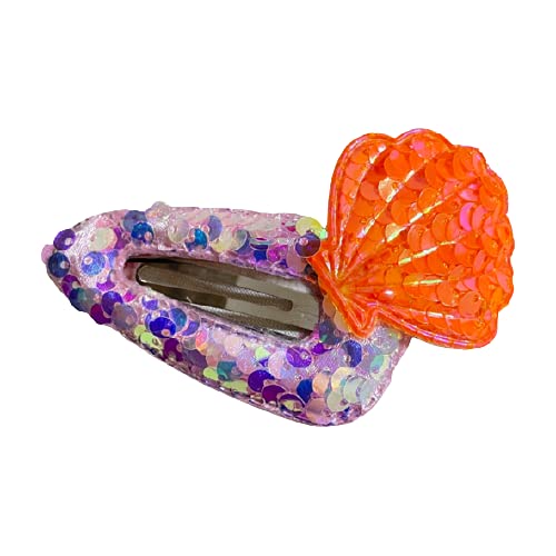 Sparkly Hair Clips for Girls - 6 Pack Sequin & Seashell Hairpins - Cute Hair Accessories for School, Parties & Everyday Styling