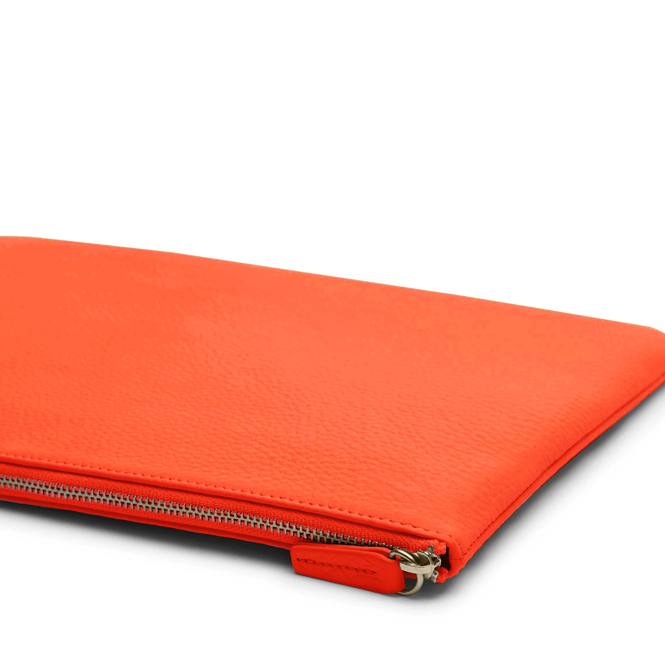Slim Zippered iPad Case - Lightweight Protective Cover for iPad Pro/Air/Mini | Durable PU Leather with Secure Zipper Closure | Perfect for Work, Travel & School (Clementine Orange)