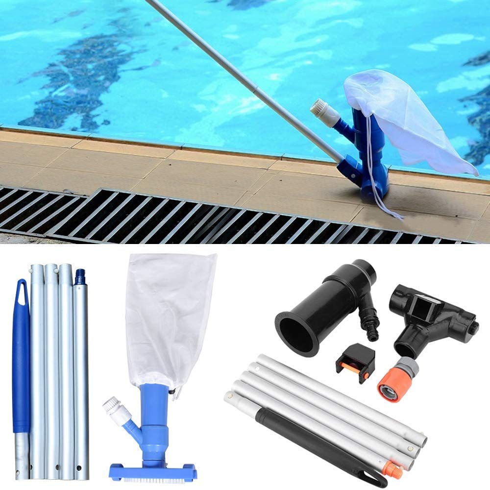 Portable Jet Pool Vacuum Cleaner - Handheld Manual Above Ground Pool Cleaner with Head & Pole Kit | Quick Debris Removal for Summer Waves Pools | Ideal for Inground & Above Ground Pools, Spas, Small Water Features | Perfect for Backyard, Vacation Homes & Pool Maintenance