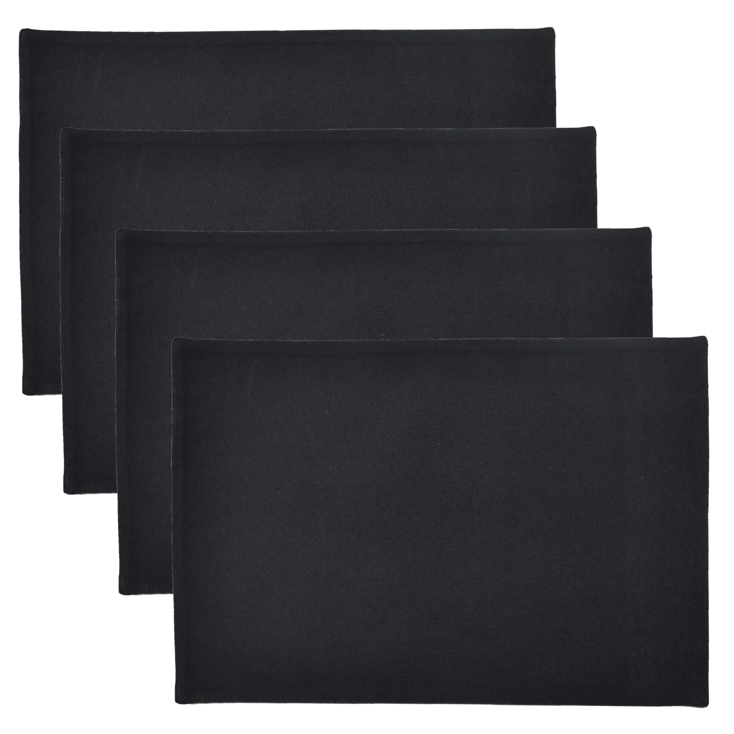 Black Ribbed Placemat for Dining Table - Dunroven House