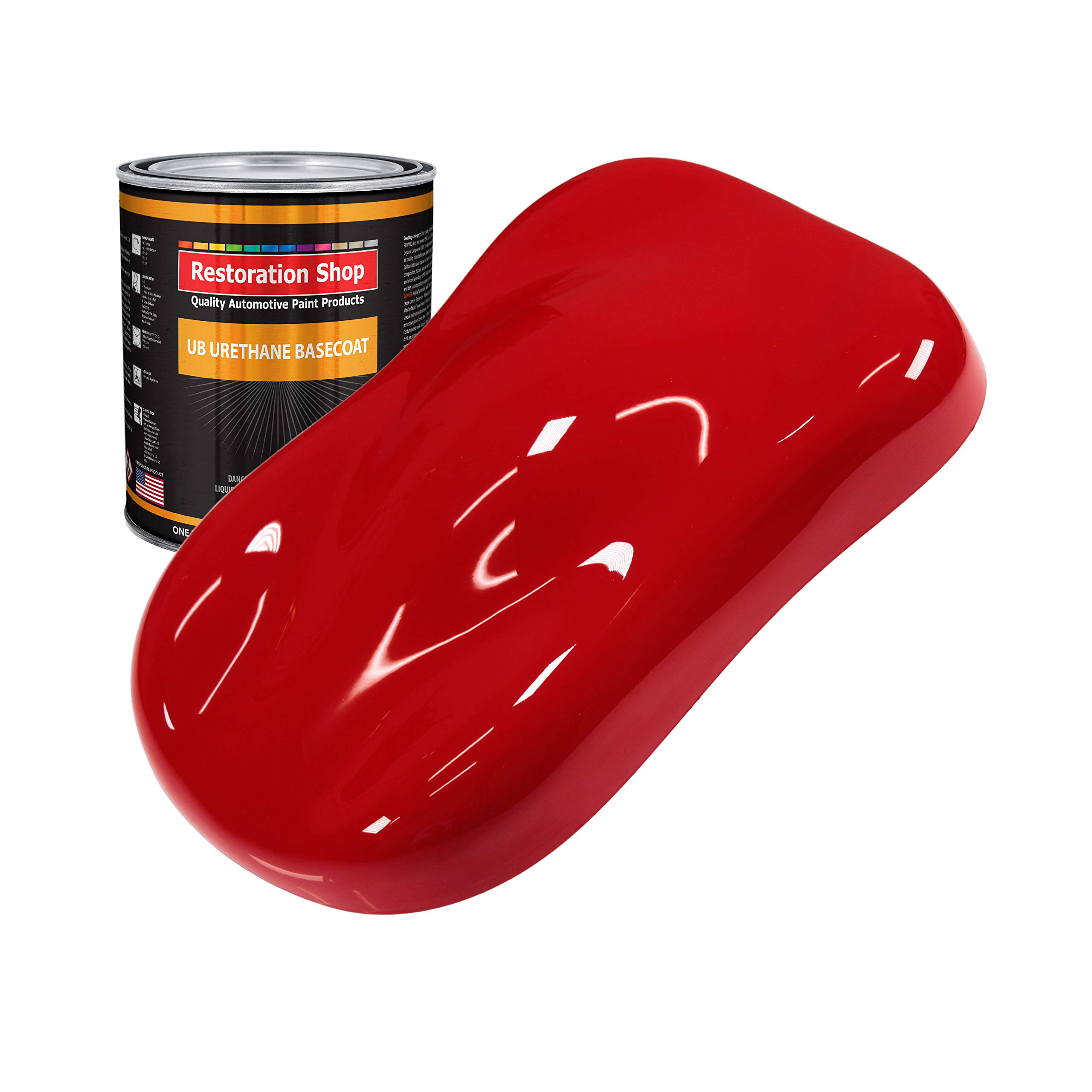 Restoration Shop Reptile Red Urethane Basecoat Auto Paint - 1 Quart Professional High Gloss Automotive Refinish Coating for Cars, Trucks & Motorcycles - Perfect for Vehicle Restoration & Custom Paint Jobs