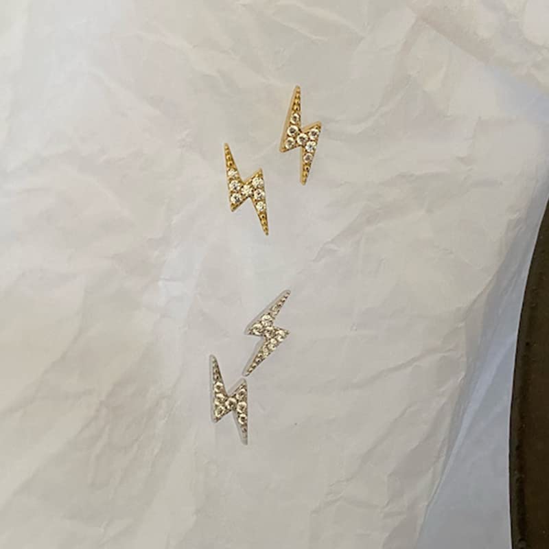 Lightning Shape Sterling Silver Stud Earrings for Women - Hypoallergenic 925 Silver Earrings for Sensitive Ears - Perfect for Everyday Wear, Gift Giving & Special Occasions