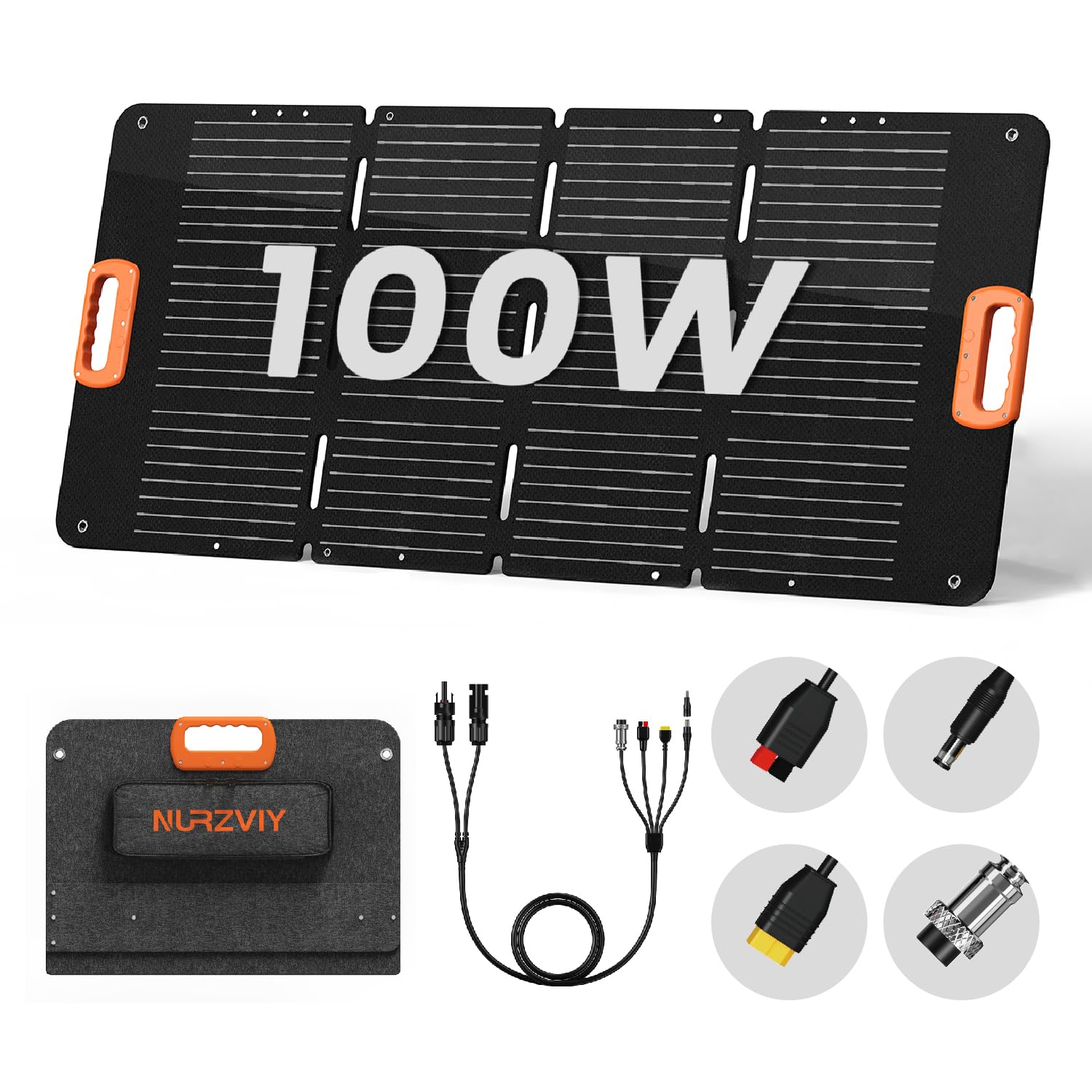 100W Portable Solar Panel with Waterproof Design - Foldable Solar Charger for Power Stations, RV, Camping & Off-Grid Living | Perfect for Outdoor Adventures, Emergency Power & Sustainable Energy Solutions