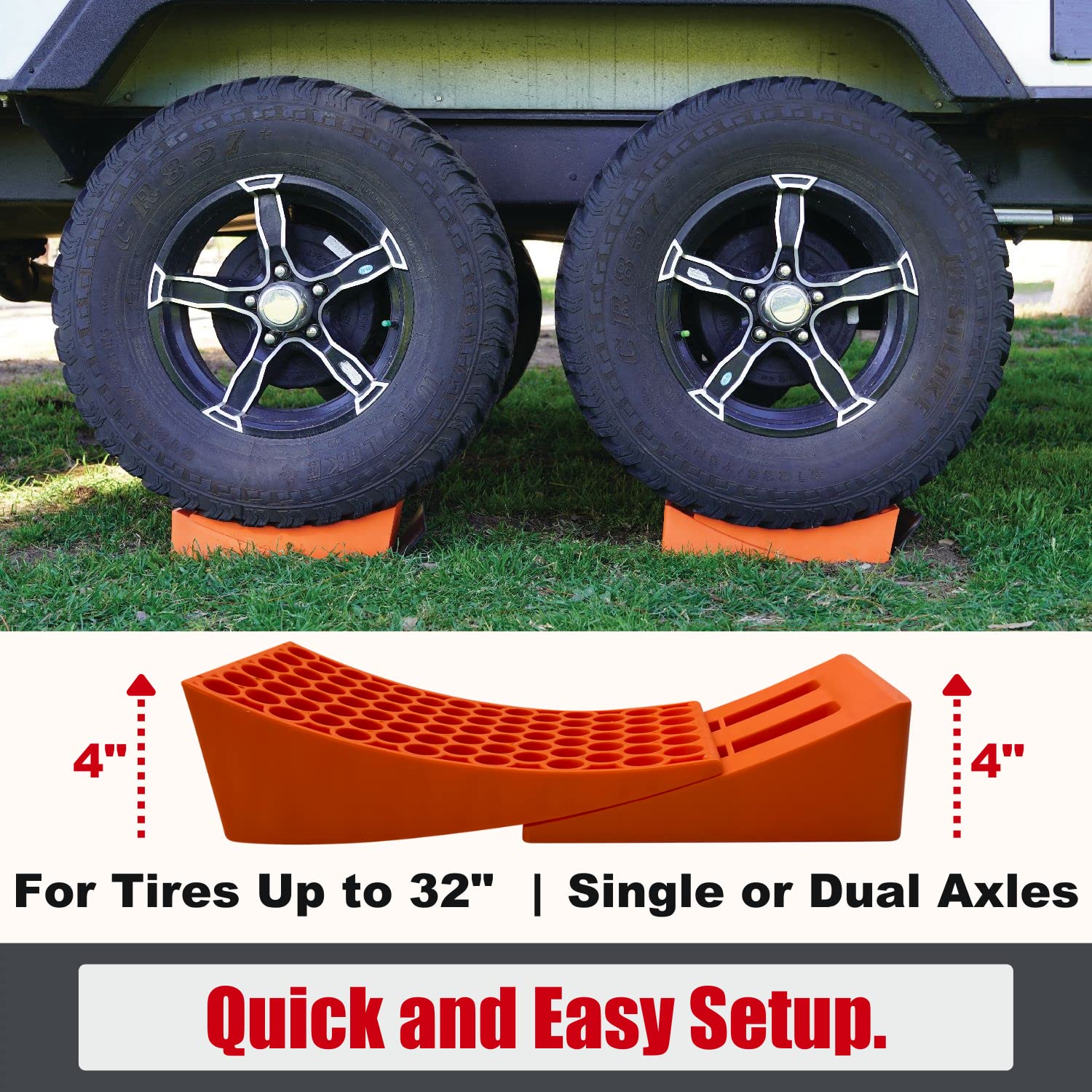 Premium RV Camper Levelers 2 Pack Kit - Anti-Slip Stabilizers for Easy Parking & Leveling | Perfect for Travel Trailers, Motorhomes & Camping Trips