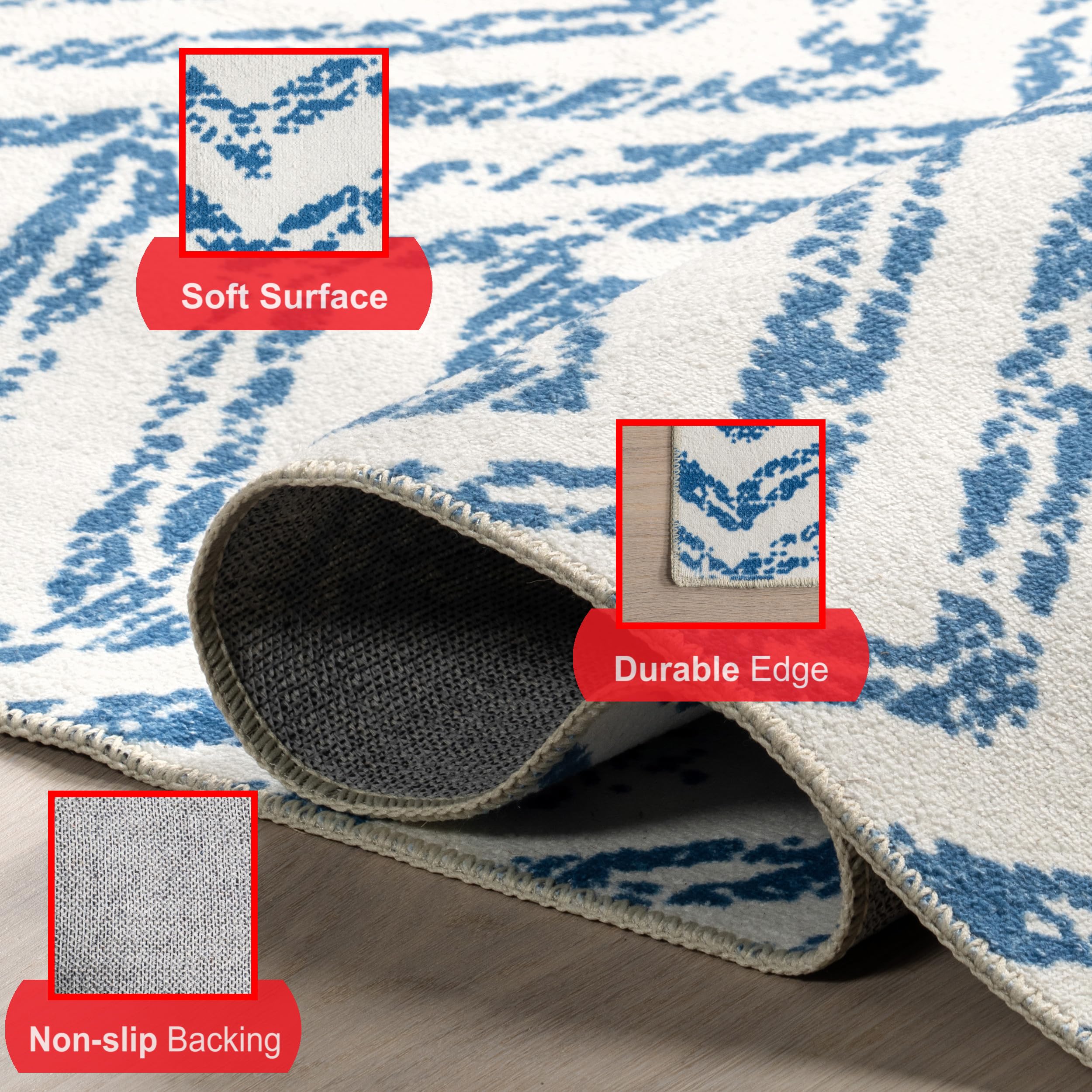 nuLOOM Rosanne Washable Geometric Runner Rug 2'6