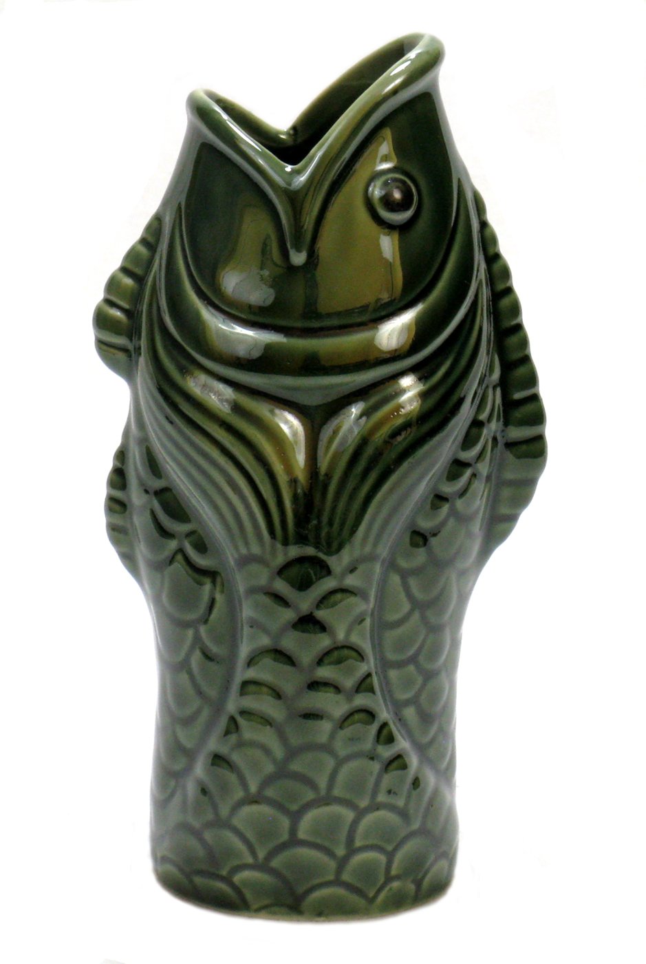 Vintage Green Ceramic Fish Tiki Mug for Tropical Cocktails - Perfect for Luau Parties, Beach Bars & Summer Themed Events