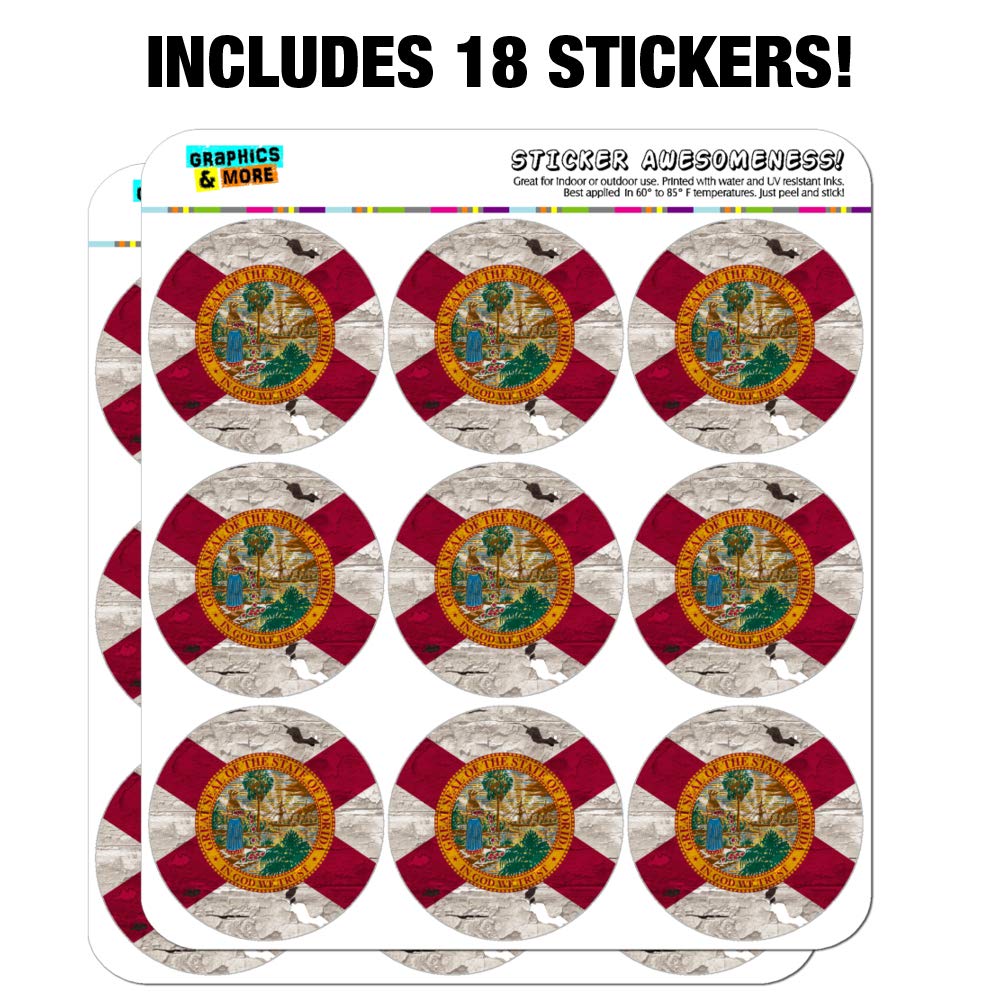 Rustic Florida Flag Planner Stickers for Scrapbooking & Crafts