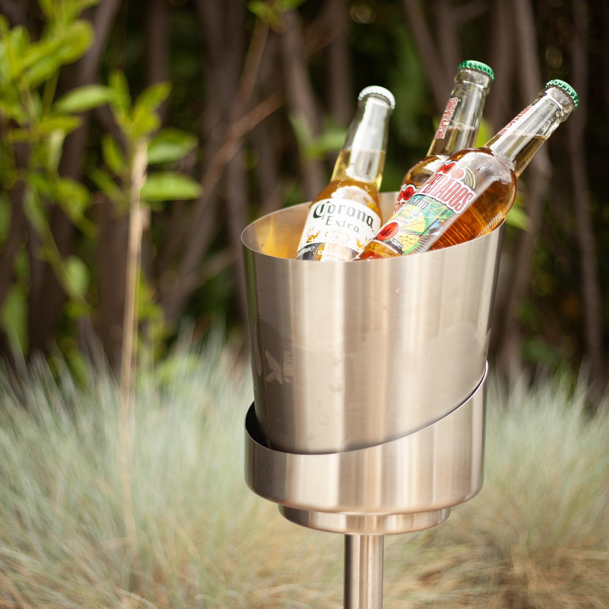 Premium Leopold Champagne Cooler with Stand - 2.5L Silver Wine Chiller for Sparkling Wine & Sekt | Perfect for Parties, Weddings & Romantic Dinners