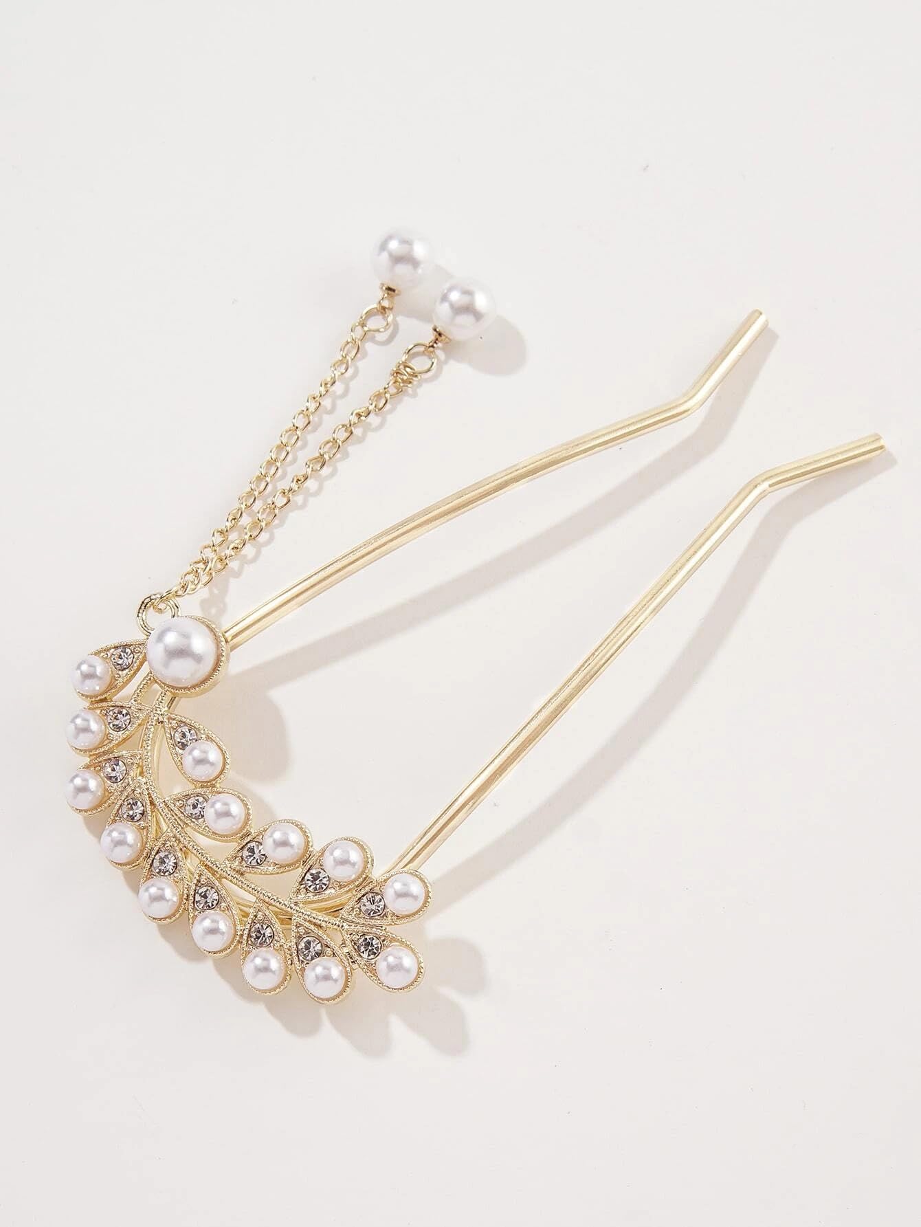 VSAKSH Pearl & Tassel Hair Pin - Elegant Non-Slip Hair Bun Holder for Women & Girls | Perfect for Weddings, Parties and Special Occasions