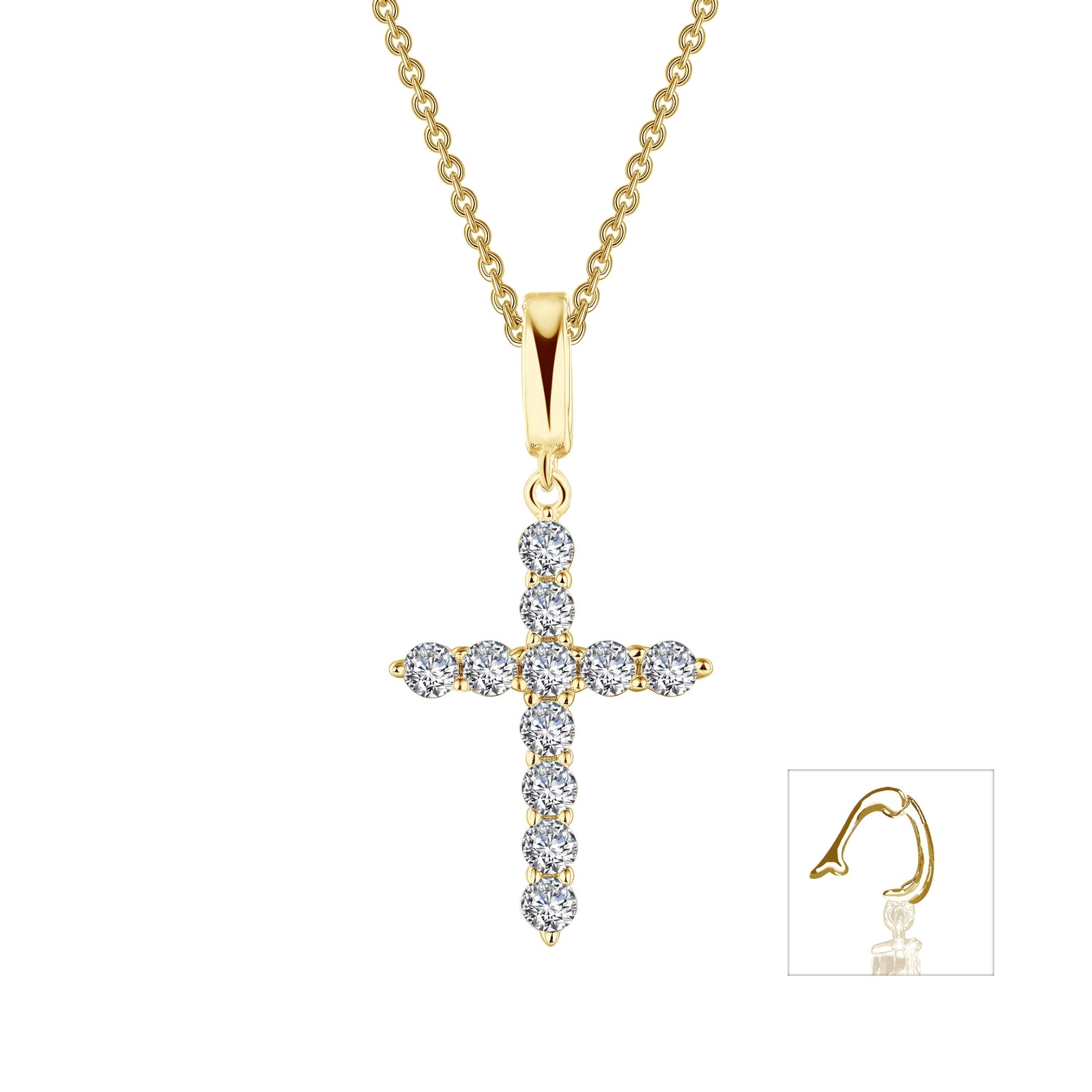 0.55 CTW Diamond Cross Pendant Necklace for Women - Elegant Religious Jewelry Gift for Baptism, Communion & Everyday Wear