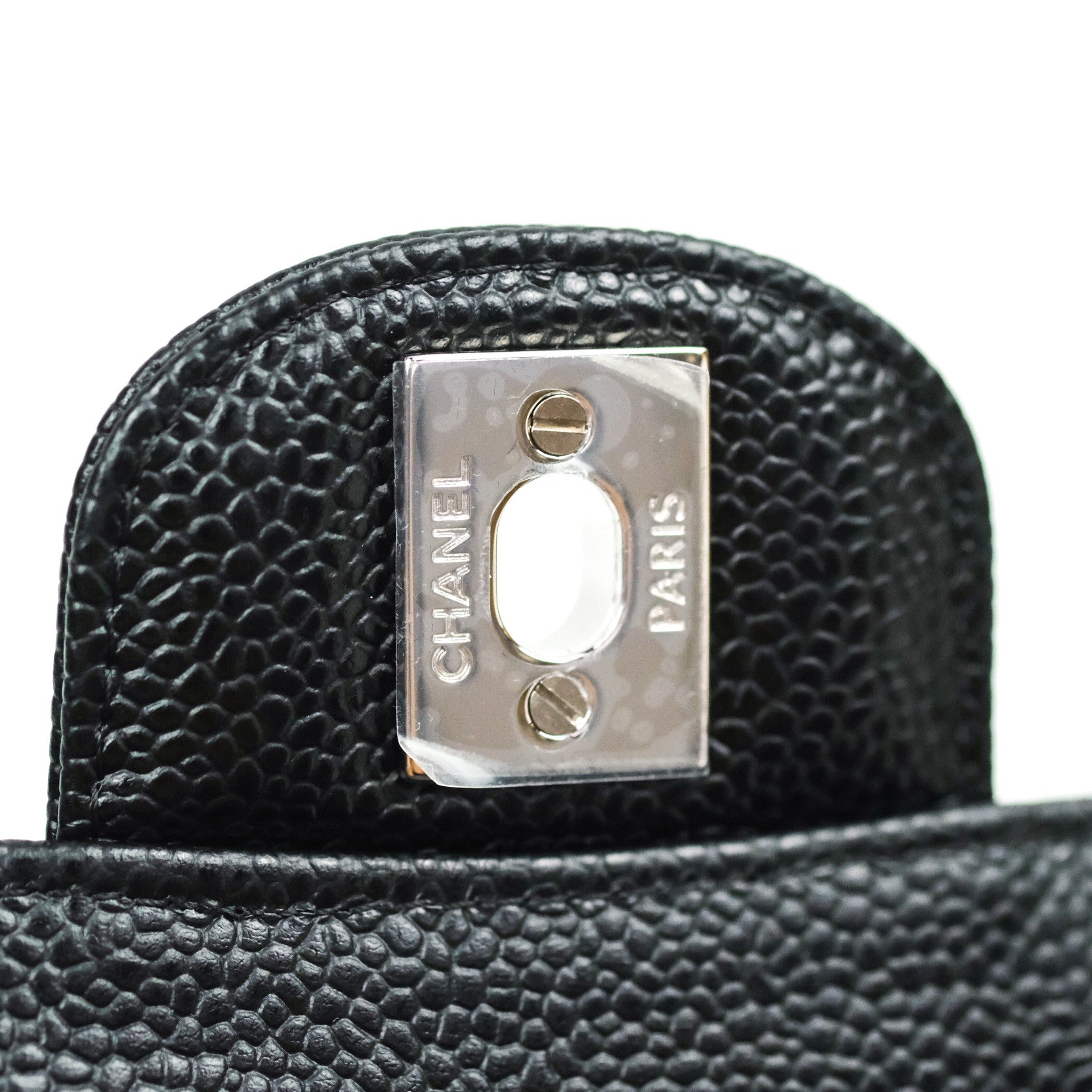Chanel Classic M/L Medium Double Flap Bag Black Caviar Silver Hardware - Luxury Designer Handbag for Women, Perfect for Work, Evening Events & Special Occasions