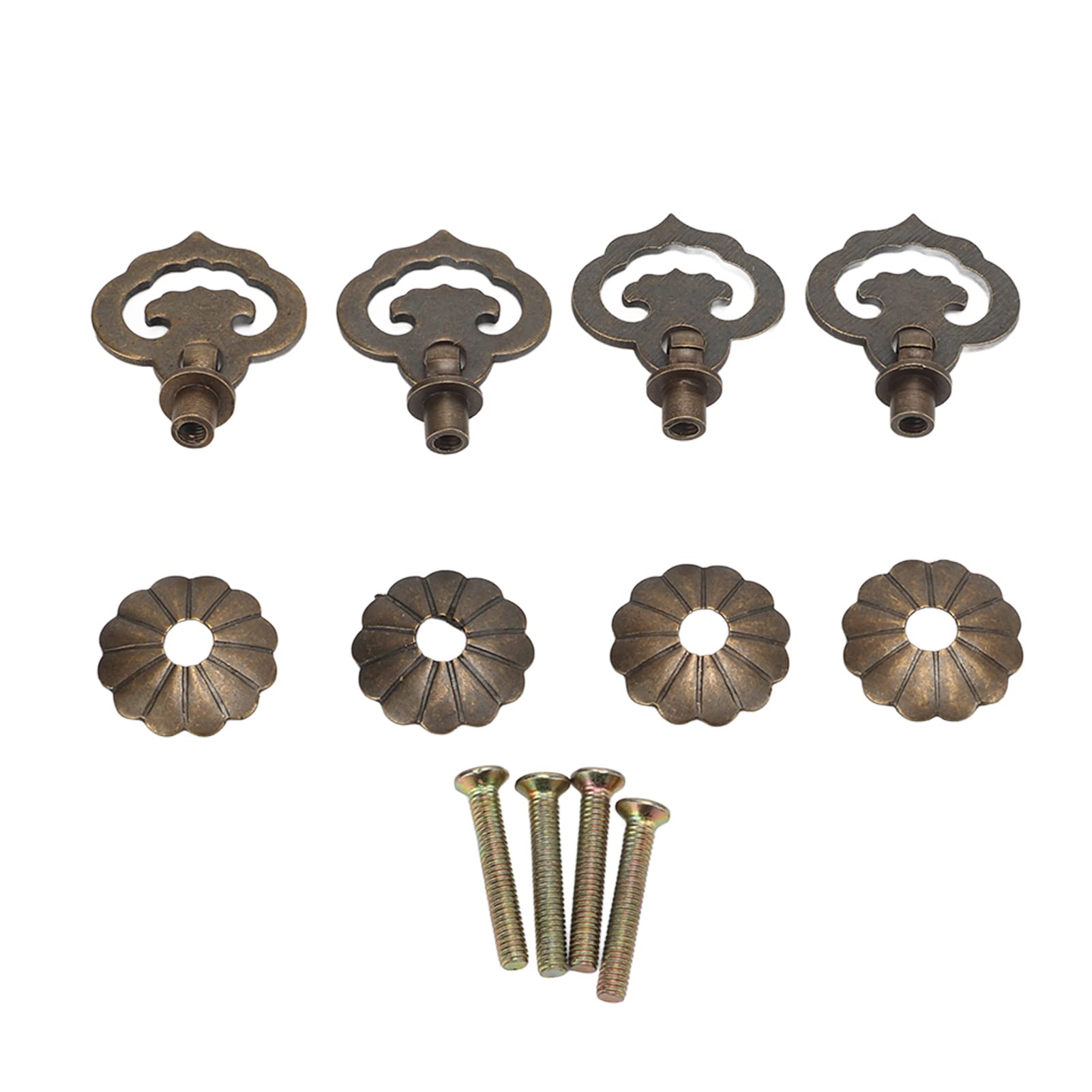 4-Pack Antique Chinese Cloud Design Cabinet Handles - Vintage Style Drawer Pulls for Jewelry Box, Dresser, Nightstand & Home Decor | Solid Brass Hardware for DIY Furniture Upgrade