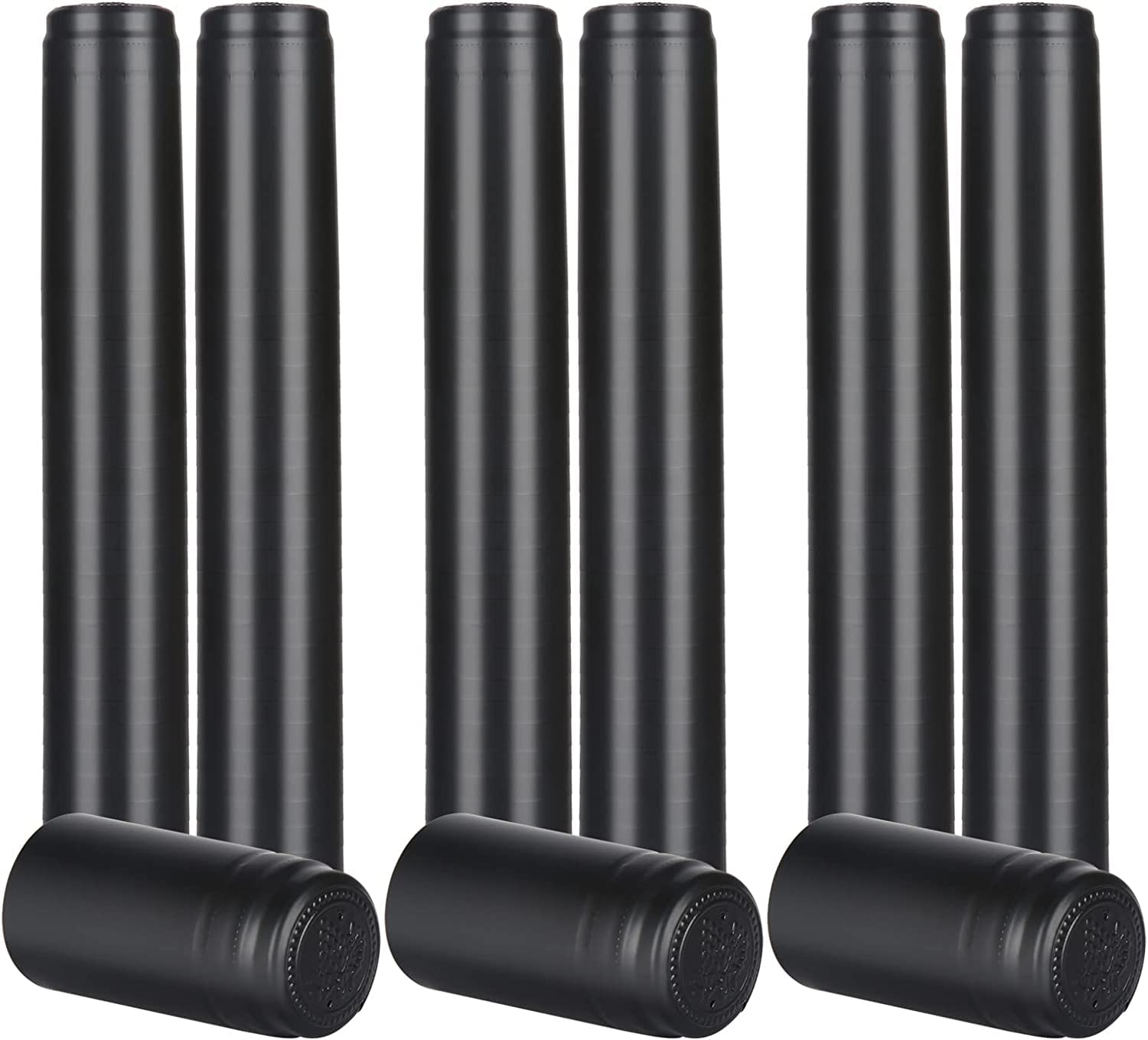 25 Pack Premium PVC Heat Shrink Capsules - Elegant Matte Black Wine Bottle Seals for Professional Winemakers & Home Brewing | Wine Making, Cellar Storage & Gift Packaging Accessories