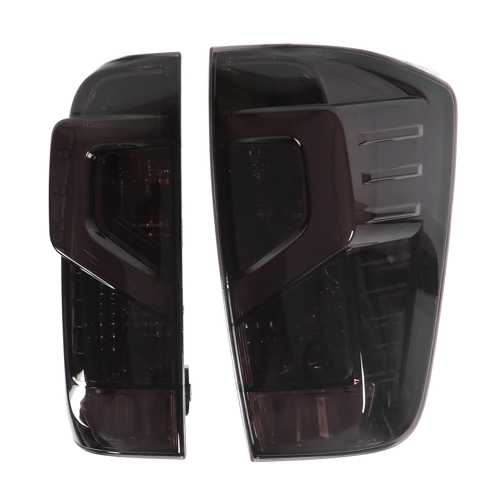 Aramox 2Pcs Car LED Tail Lights - 12V Red Smoke Lens Brake Reverse Turn Signal Lights for Nissan Navara NP300 2021 | Durable Replacement for Halogen Lights | Perfect for Night Driving & Off-Road Adventures