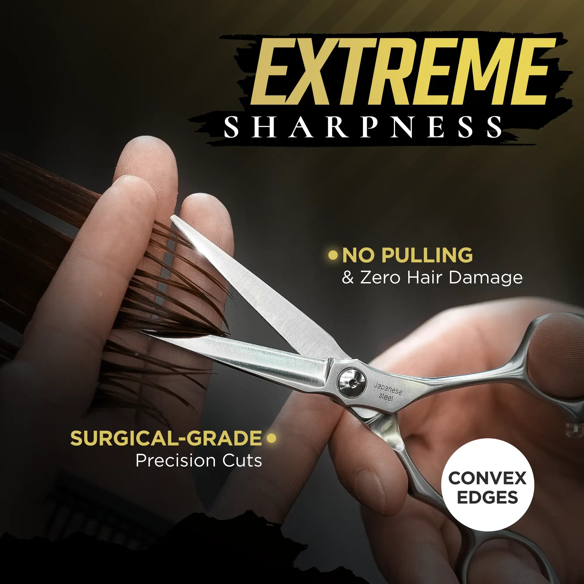 Saiko Professional Hair Cutting Shears - Sharp Stainless Steel Scissors for Salon & Home Haircuts - Perfect for Stylists, Barbers & DIY Hair Trimming