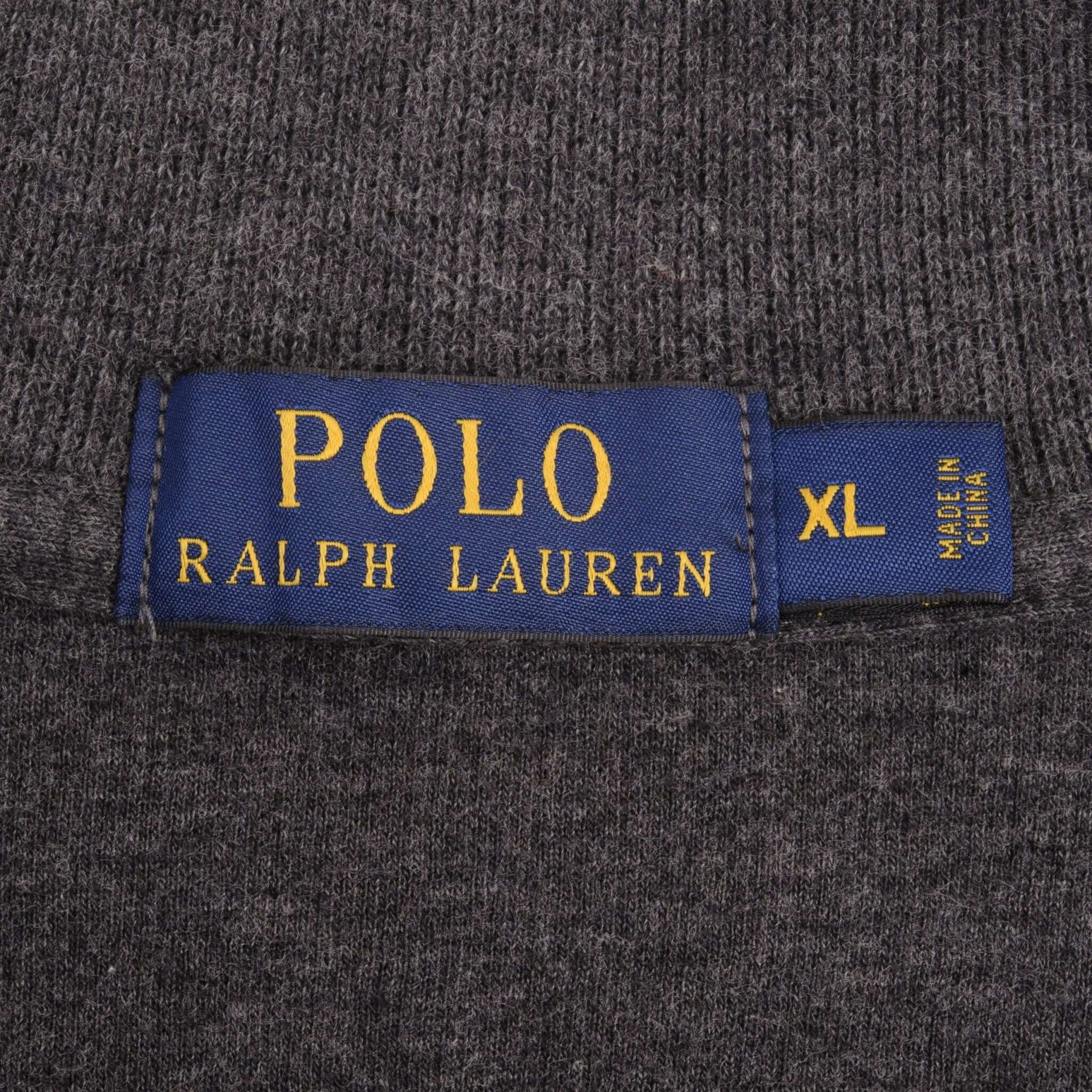 Ralph Lauren Men's Dark Grey Quarter Zip Sweater - Size XL - Casual Pullover for Work, Travel & Outdoor Activities