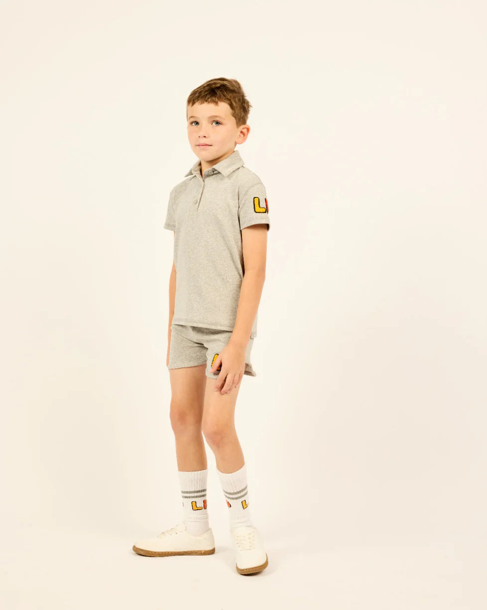 Little Parni Grey LP Polo Shirt for Men - Casual & Comfortable Cotton Knit Top for Everyday Wear, Work, and Outdoor Activities