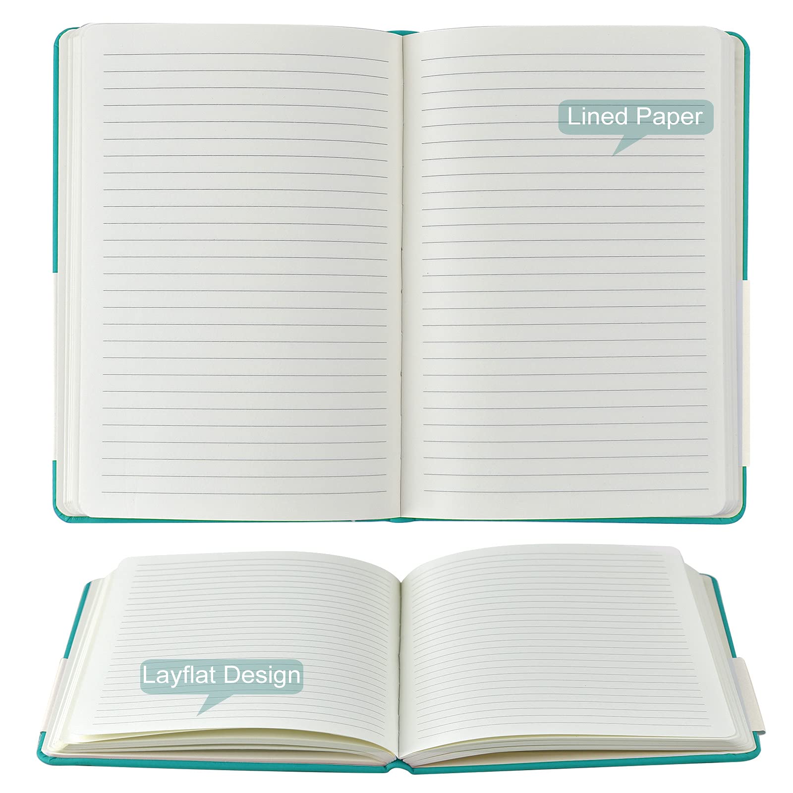 Coopay 24 Pack A5 Lined Hardcover Notebooks Bulk - 160 Pages, 100GSM Thick Paper, 8.3 x 5.5 inch Leather Journals for Writing, Office, School & Business - Perfect for Work, Study & Journaling (Green)