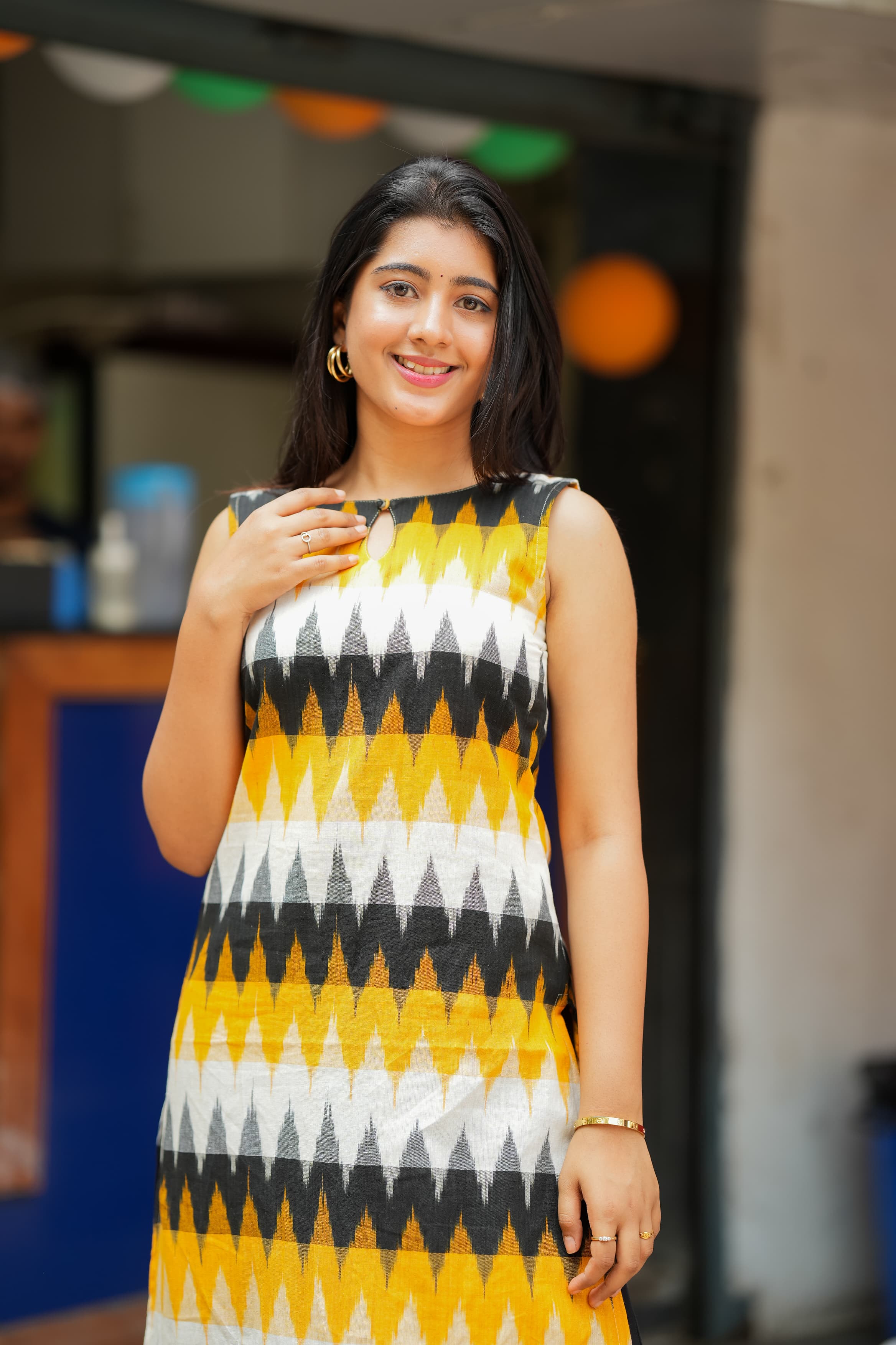 Premium Ikkat Kurti by Disha - Stylish Indian Ethnic Wear for Women | Perfect for Festivals, Parties & Casual Outings