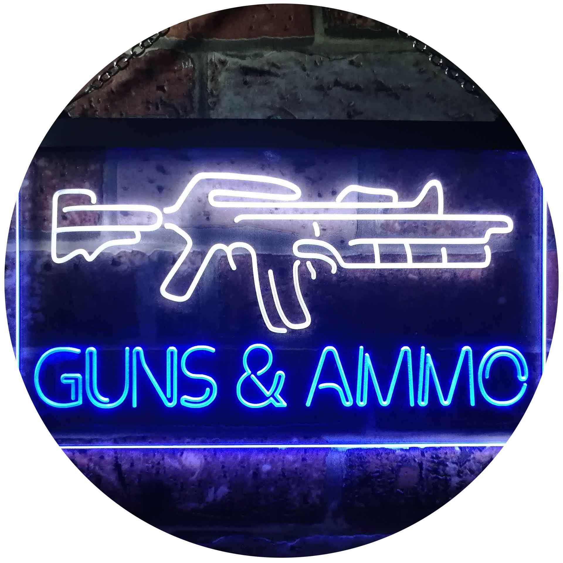 ADVPRO Dual Color LED Neon Sign - White & Blue 16x12