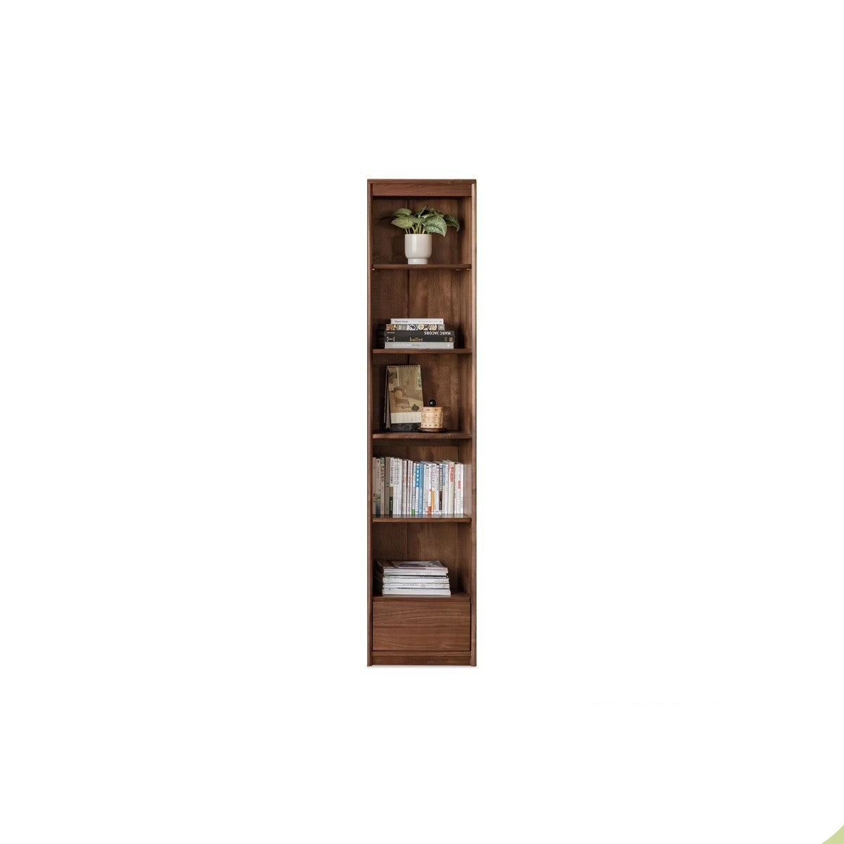Solid Black Walnut Wood Bookcase with Glass Doors - Stylish Display & Storage Cabinet for Living Room, Office, or Library