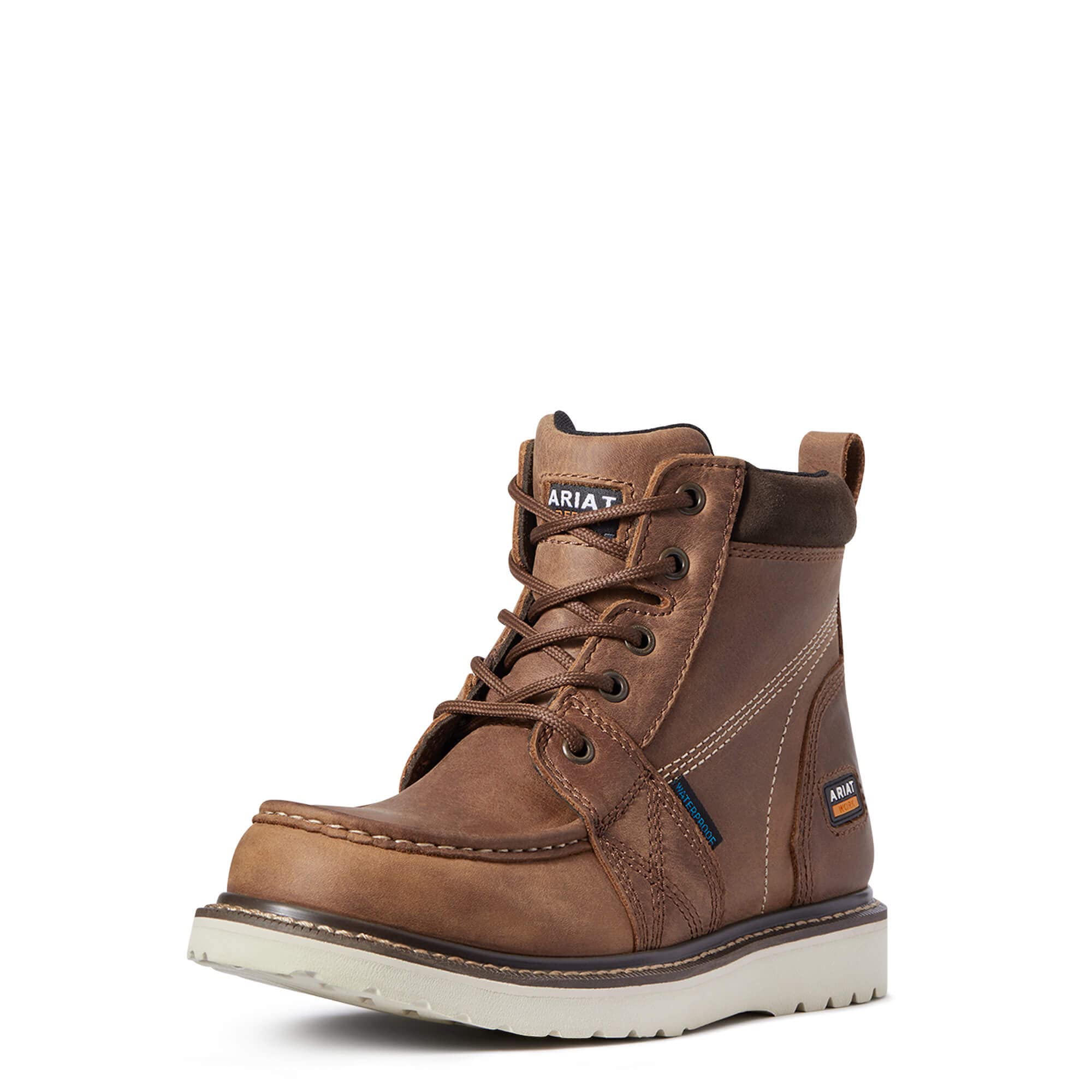 Ariat Women's Rebar Wedge Moc Toe Waterproof Work Boots - Slip Resistant Steel Toe Safety Shoes for Construction, Hiking & Outdoor Work