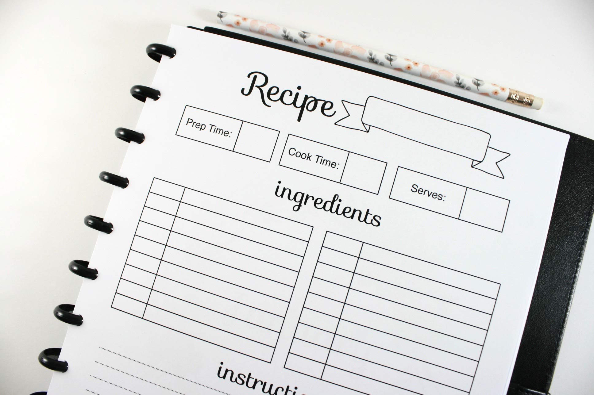 Big Happy Planner Recipe Inserts for 11-Disc Planner - Meal Planning Pages for Big Meal Planner (Planner Sold Separately) - Perfect for Organizing Family Recipes & Weekly Meal Prep