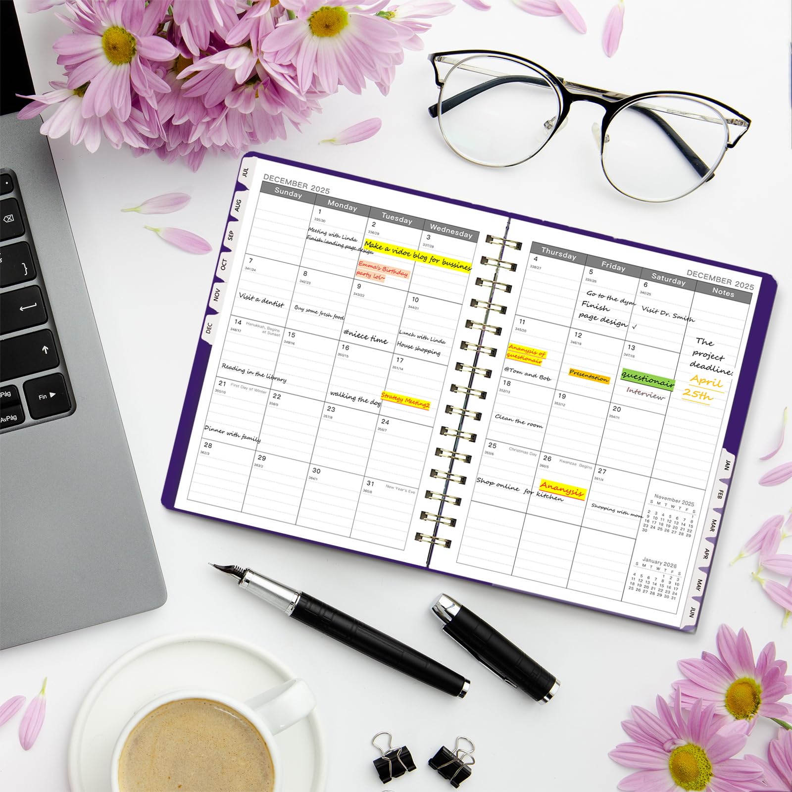 Ymumuda 2025-2026 Planner - 12 Month Weekly & Monthly Organizer (July 2025 to June 2026), 8.4
