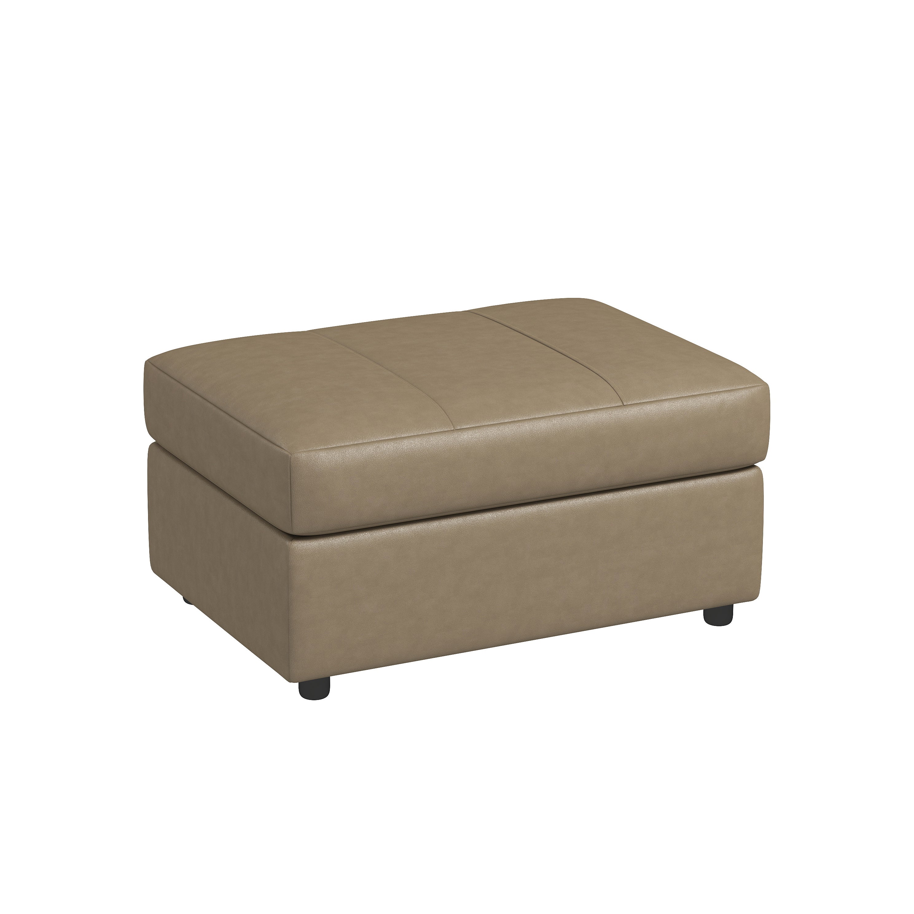 Roundhill Furniture Sakan Leather Upholstered Ottoman - Premium Leather Footrest Stool with Storage for Living Room, Bedroom & Home Decor
