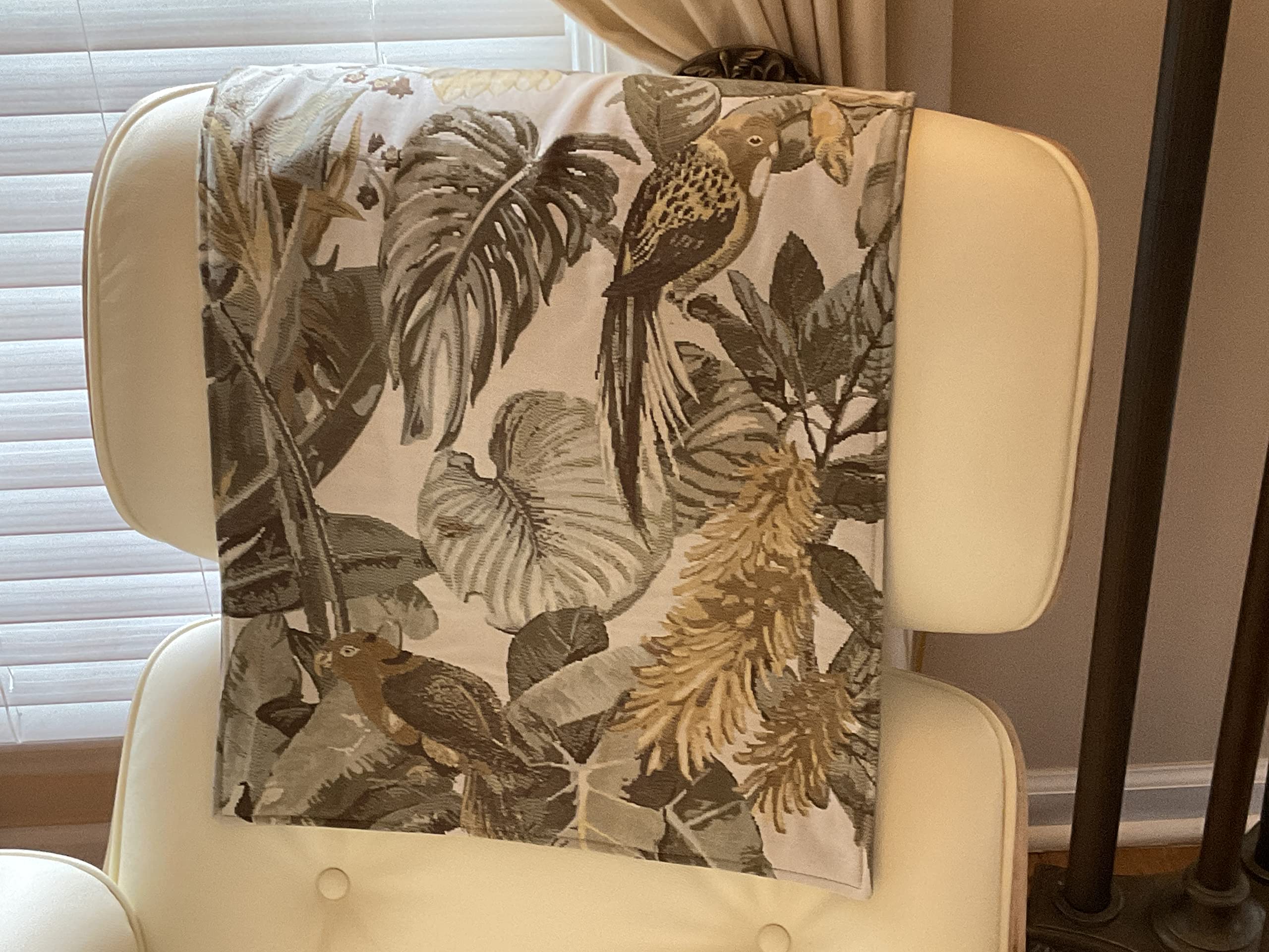 Floral Tropical Reversible Headrest Cover - Furniture Slipcover Protector for Sofas, Loveseats, Recliners, Theater & Office Chairs, RV - Home Decor Accent for Living Room, Bedroom, and Travel
