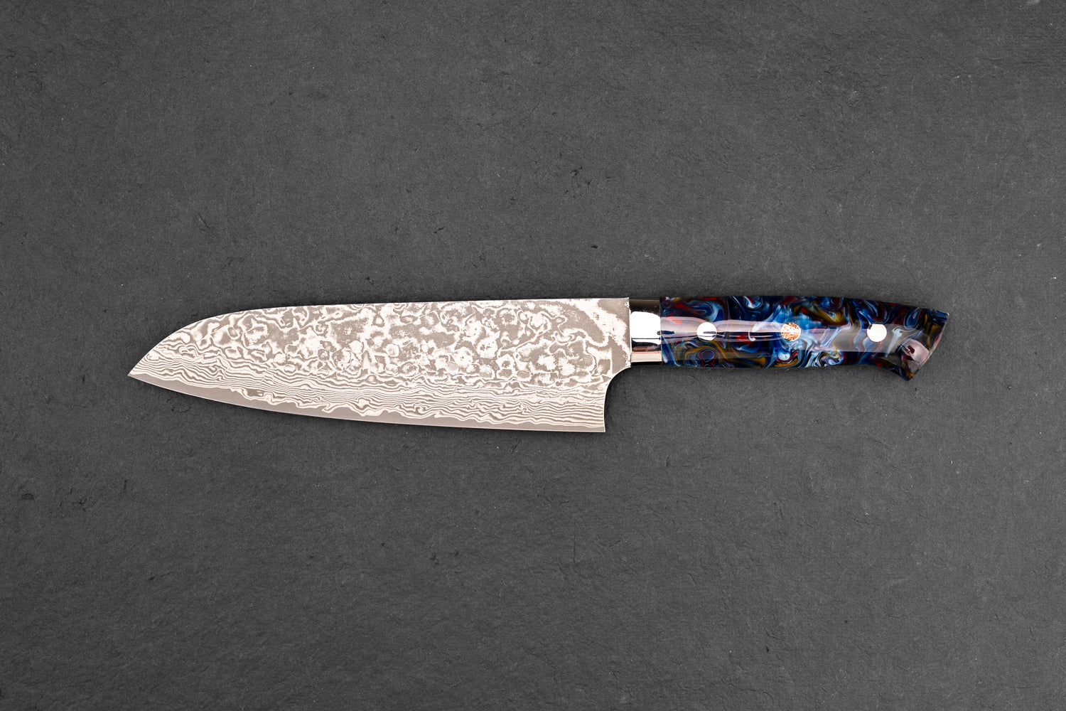 Takeshi Saji R2 Black Damascus Western Santoku Knife 165mm - Premium Japanese Kitchen Knife for Professional Chefs & Home Cooking, Perfect for Slicing, Dicing & Chopping Vegetables, Meat & Fish
