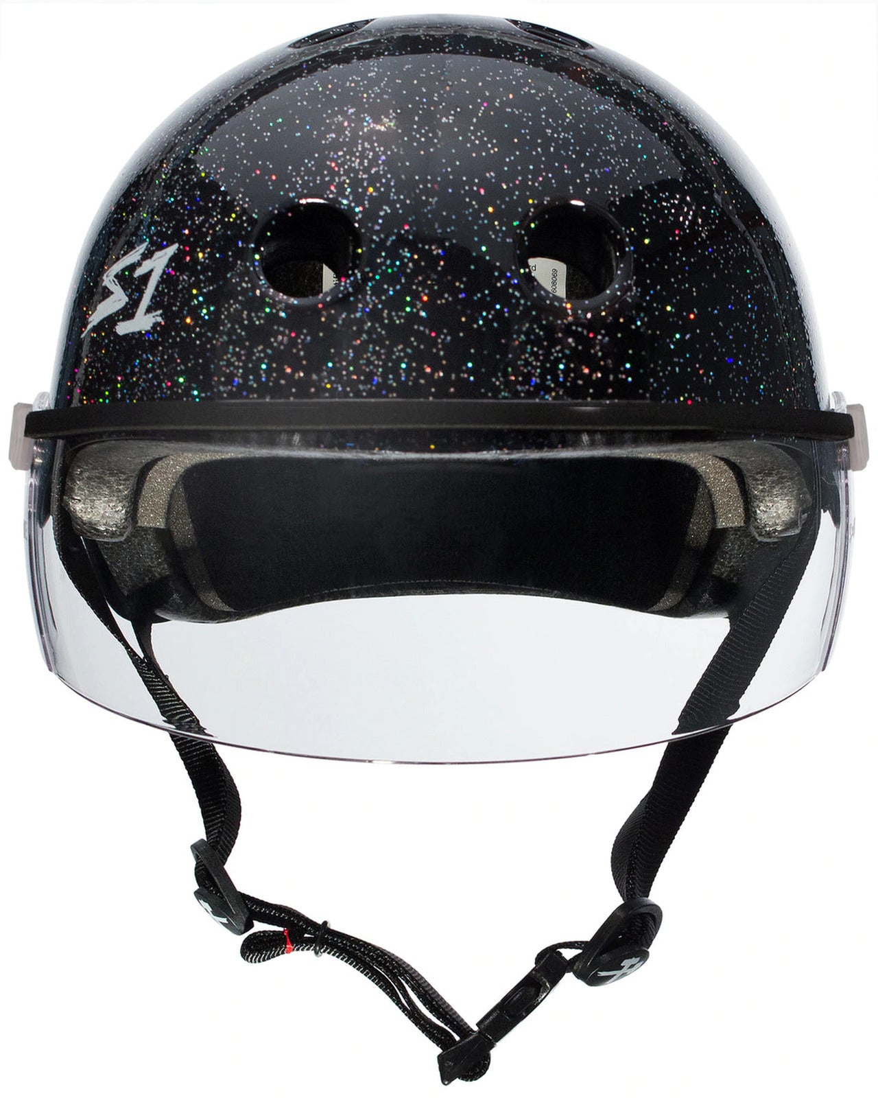 S1 Lifer Visor Helmet - Black Glitter Motorcycle Helmet for Men & Women - Lightweight DOT Certified Bike Helmet for Cruiser, Scooter & Street Riding