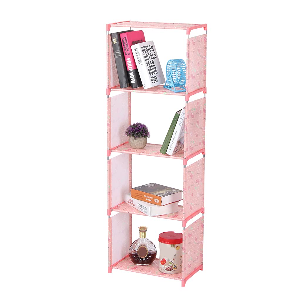 CHICIRIS Large Bookcase Storage Shelf - Modern Book Rack for Home Office, Bedroom & Living Room - Lucky Cherry Design - Perfect for Organizing Books, Decor & Essentials