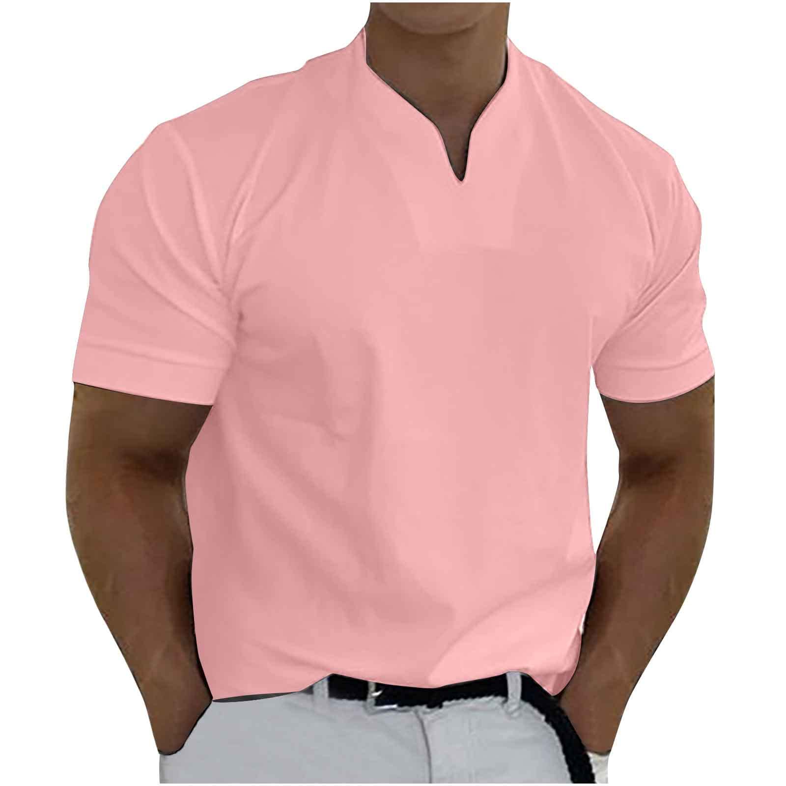 **Men's Plus Size Slim Fit V-Neck Polo Shirt - Short Sleeve Athletic Muscle Tee for Gym, Workout & Casual Wear**